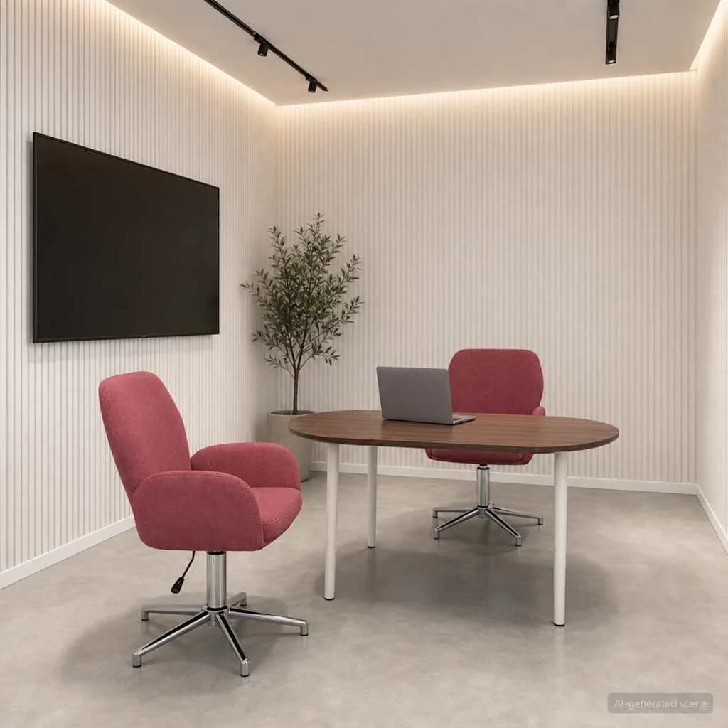 Vrteči pisarniški stoli 2 kos 54 x 58 x 90 cm Vinorodna rdeča
