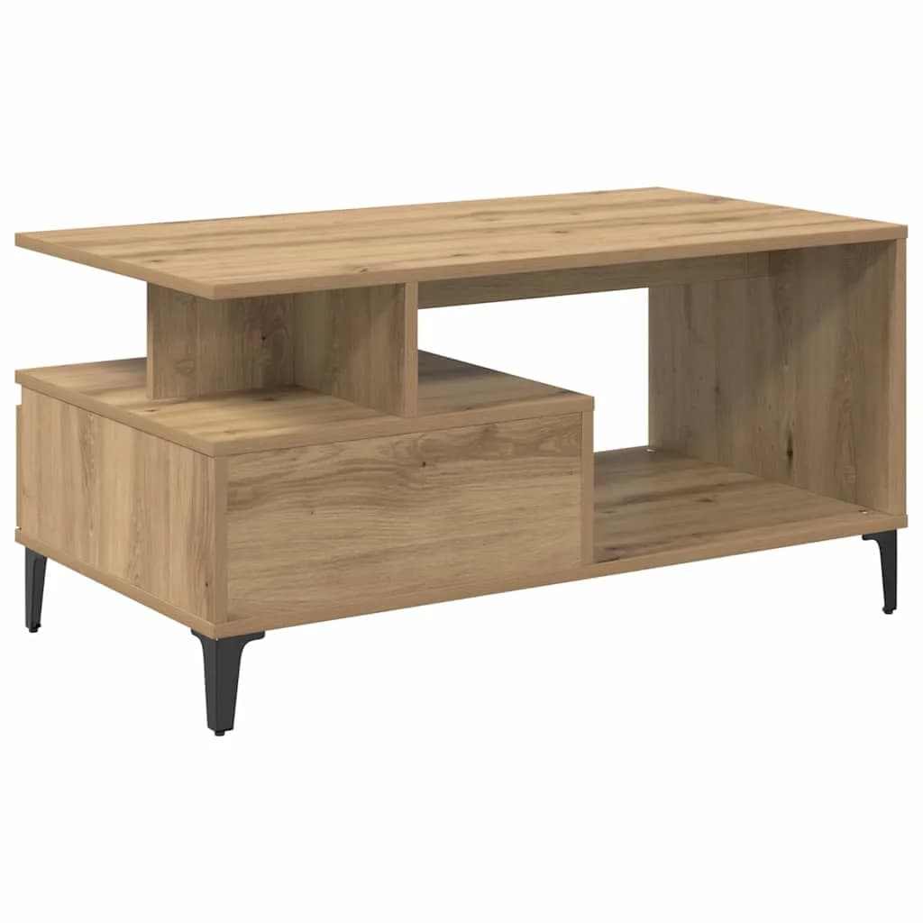 Klubska miza Umetni hrast 90 x 49 x 45 cm Inženirski les - slika 8