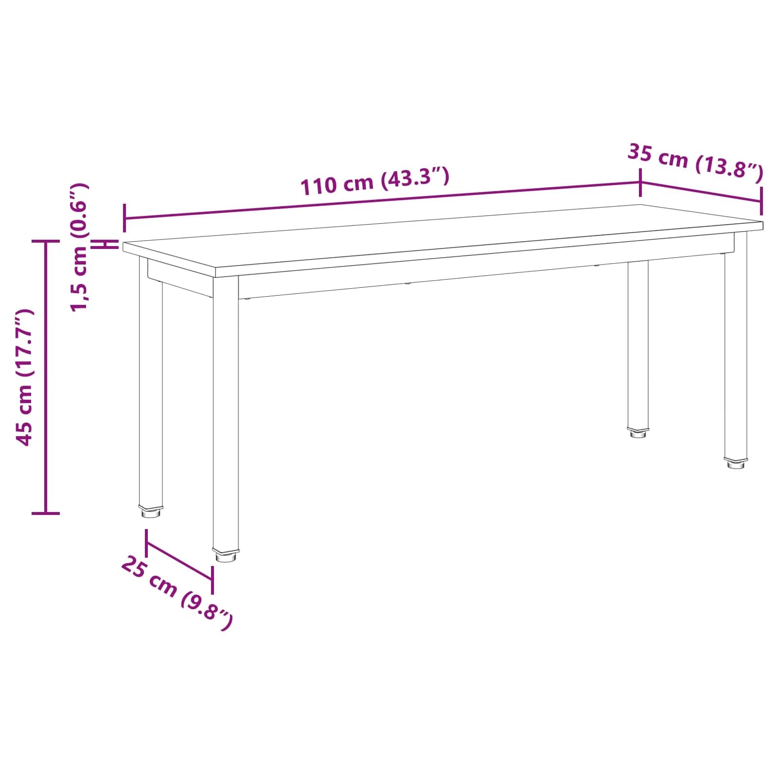 klop Star les 110 x 35 x 45 cm Inženirski les - slika 10