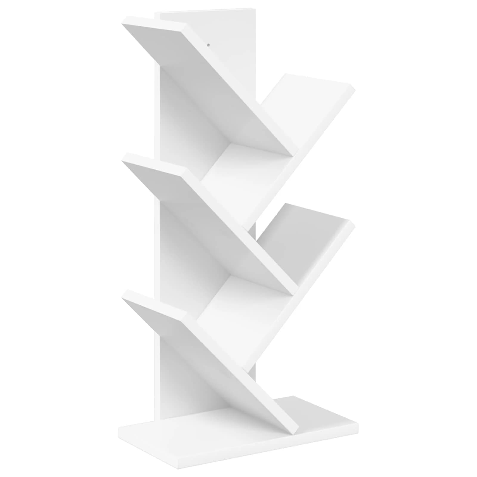 Lesena polica za knjige 4-tierska 30 x 18 x 60 cm Bela - slika 2