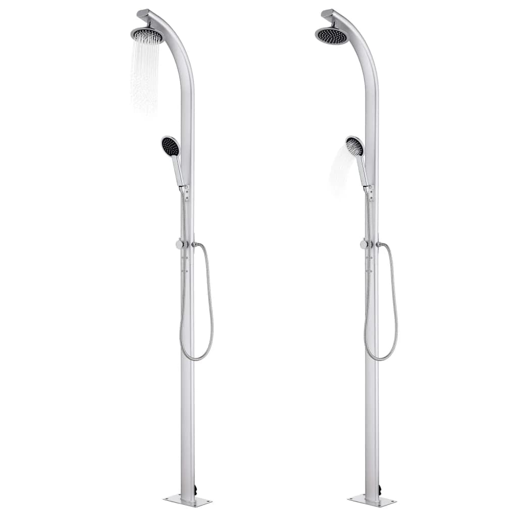 Vrtni tuš z rjavim podstavkom 220 cm aluminij - slika 2