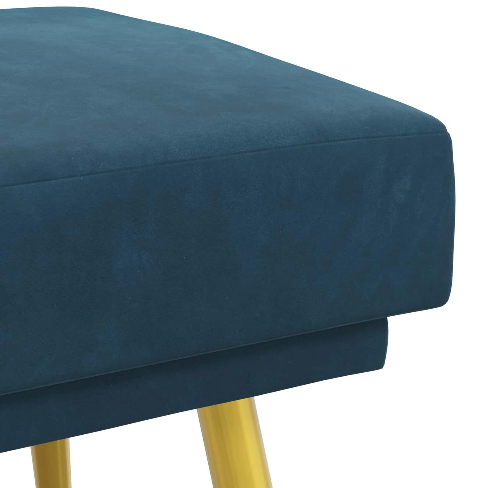 Dvojna klop Modra 120 x 45 x 46 cm Žamet - slika 6
