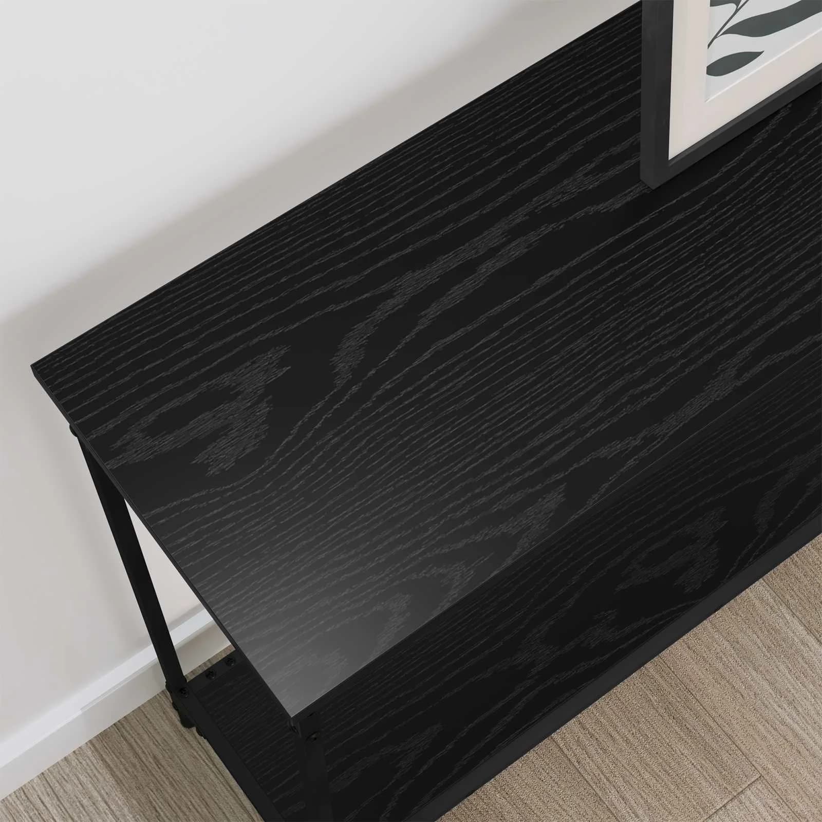 Konzolna miza Črni hrast 101 x 30.5 x 75 cm Inženirski les - slika 4