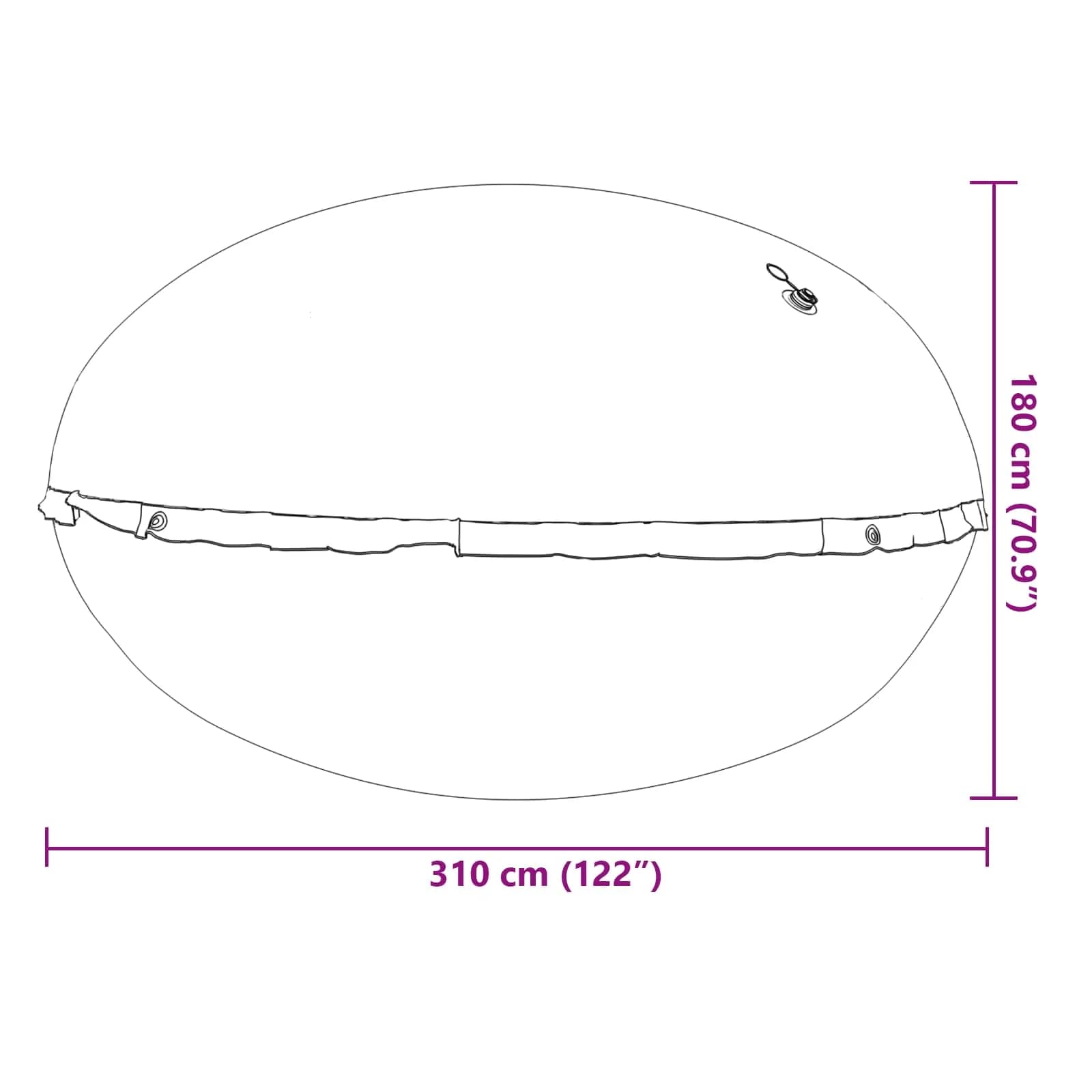 Zimska blazina za bazen Modra Ø 310 x 180 cm PVC - slika 8
