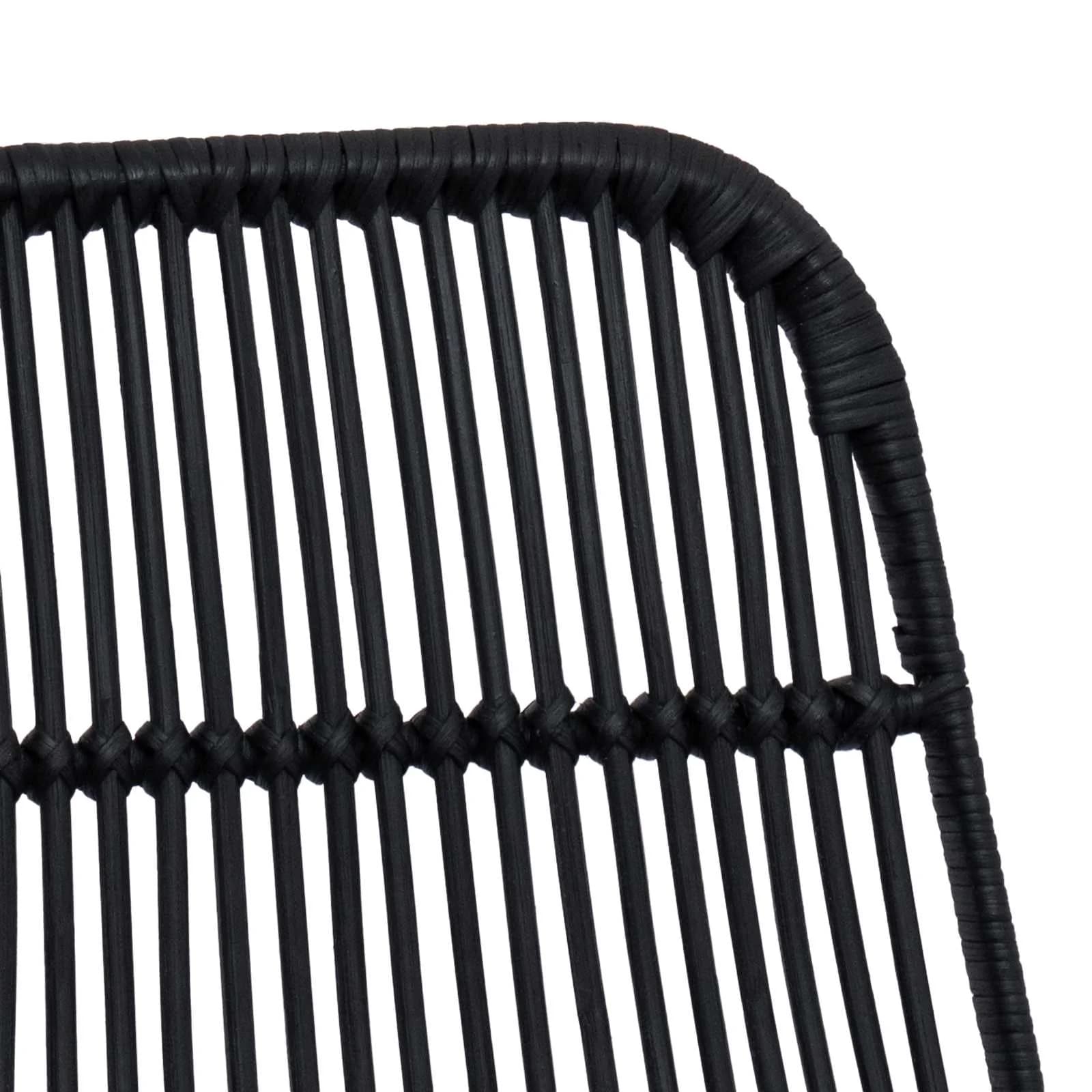 Barski stol 2 kos Črna 44 x 55 x 109 cm Rattan in jeklo - slika 8