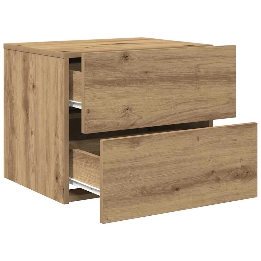 Nočna omarica 2 kos Umetni hrast 50 x 39 x 41 cm Inženirski les - slika 6