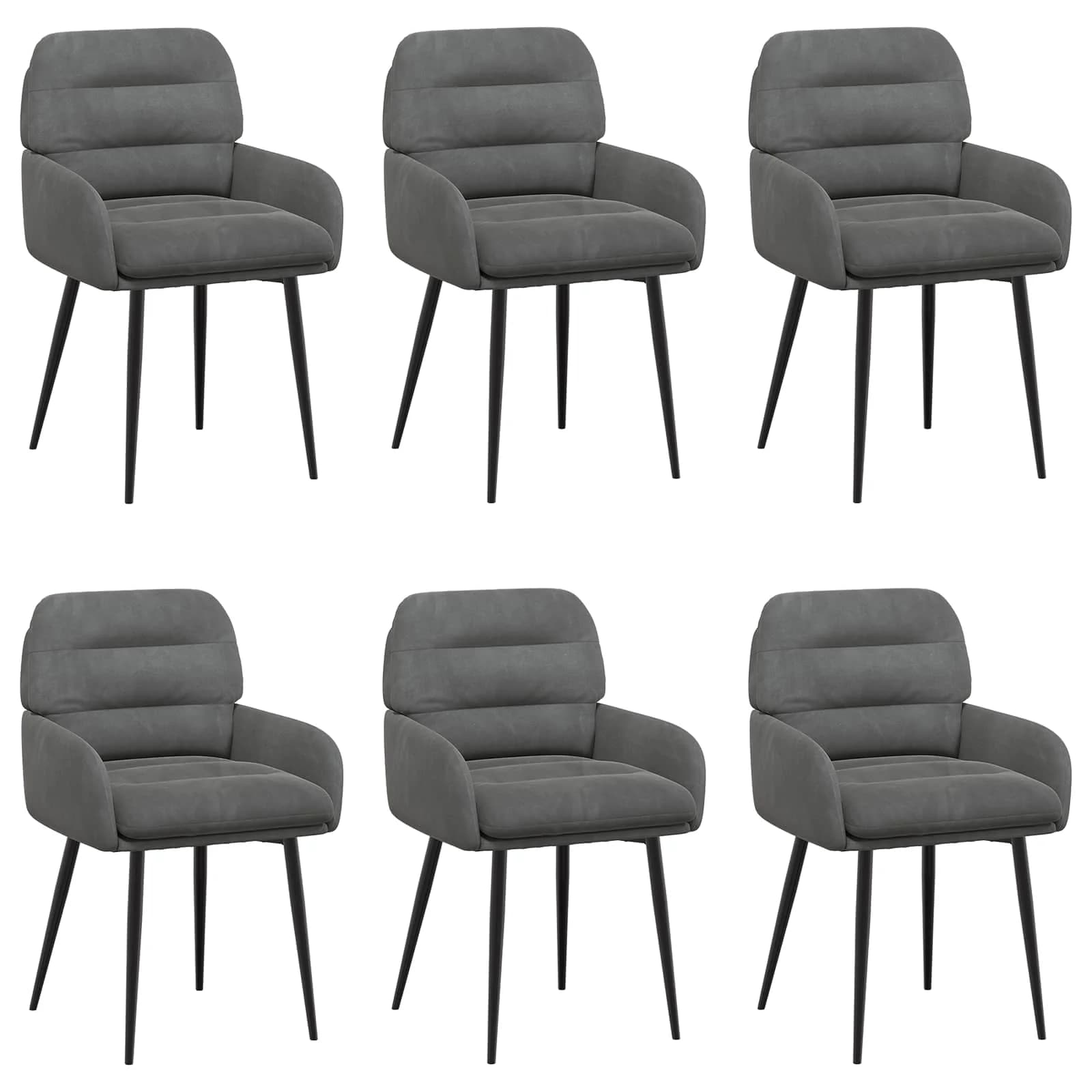Jedilni stoli 6 kos Žamet Temno siva 59 x 59,5 x 90 cm - slika 2