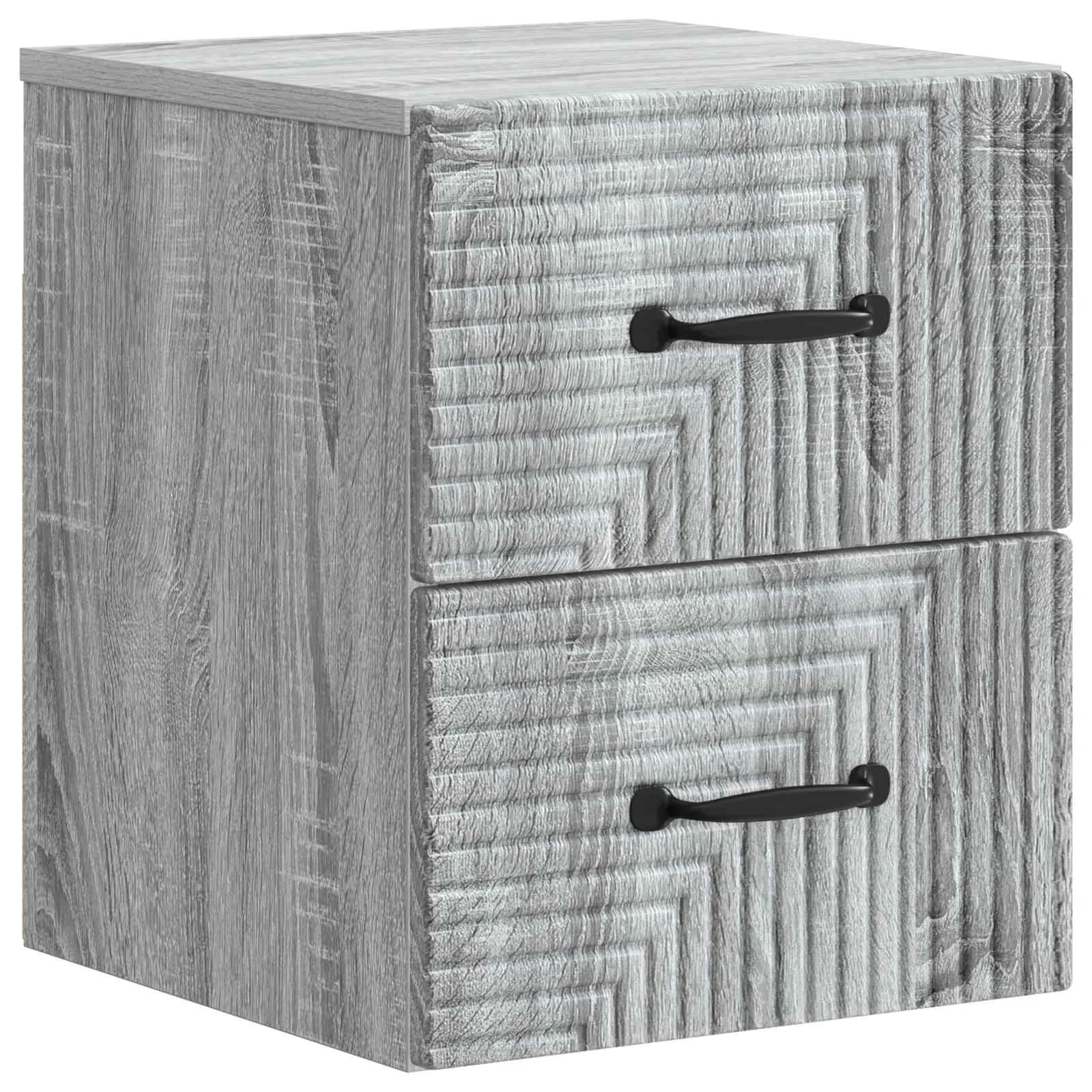 Stenski nočni omarici 2 kos Siva Sonoma 34,5 x 33 x 40 cm - slika 5