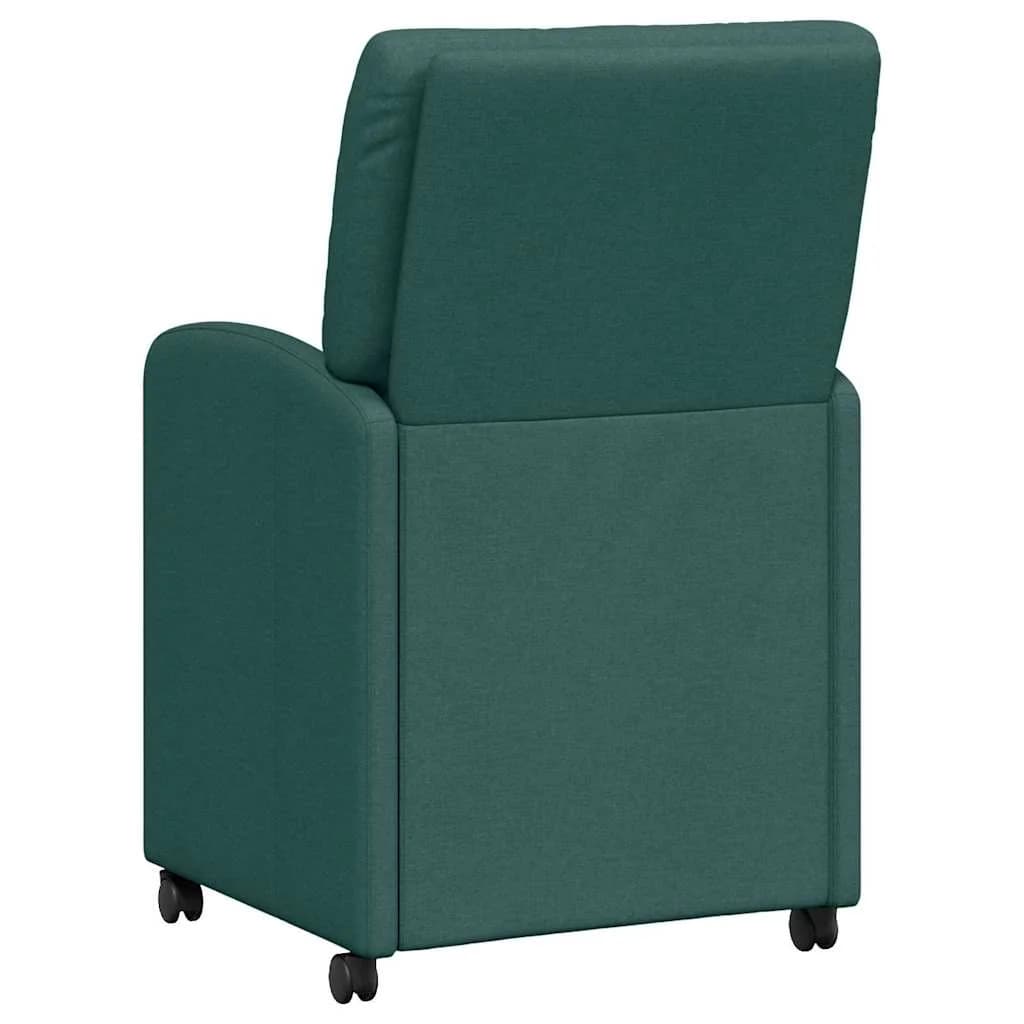 Jedilni stoli s kolesi 2 kos blago Temno zelena 57 x 67 x 95 cm - slika 6