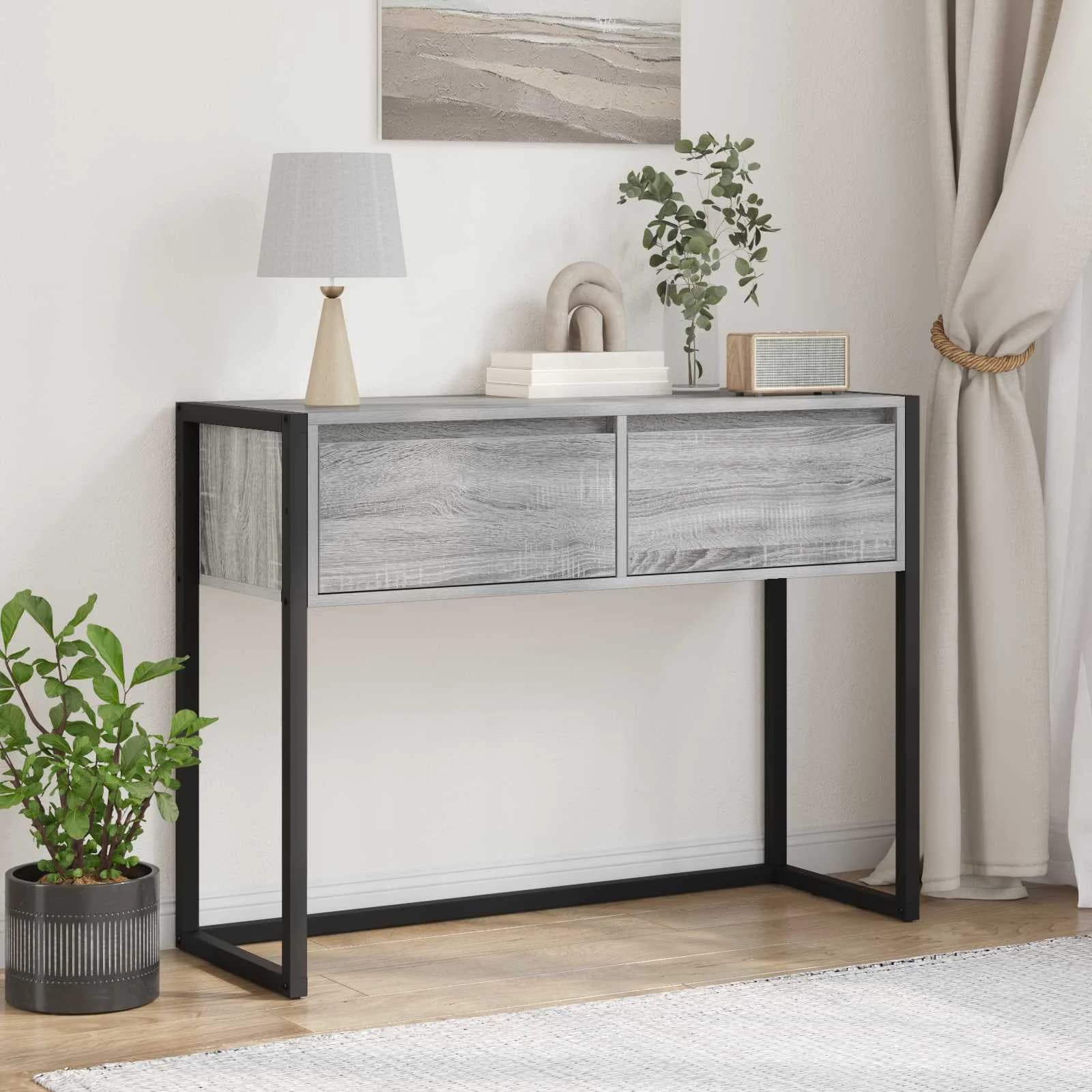 Stranska miza Siva Sonoma 100 x 36 x 75 cm Inženirski les