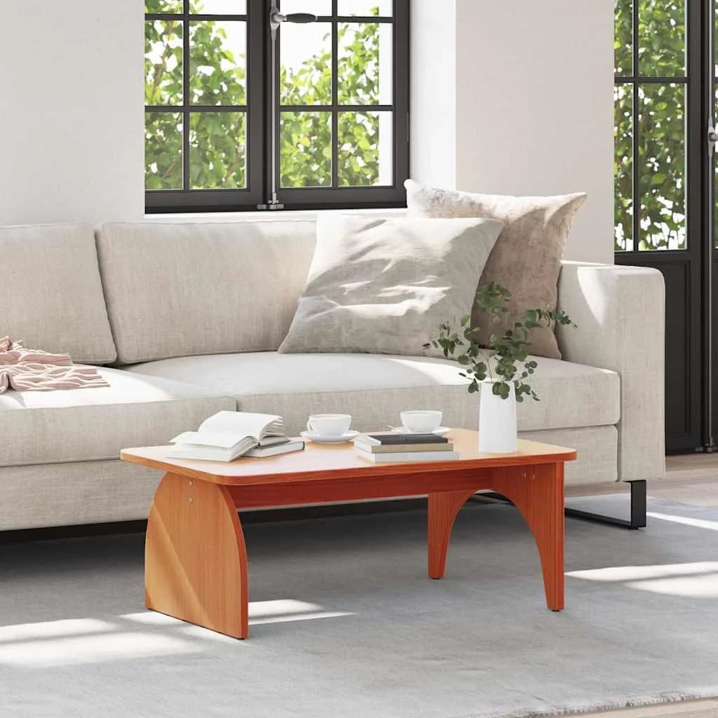 Klubska miza Voskast rjav 80 x 50 x 31 cm Trdna borovina