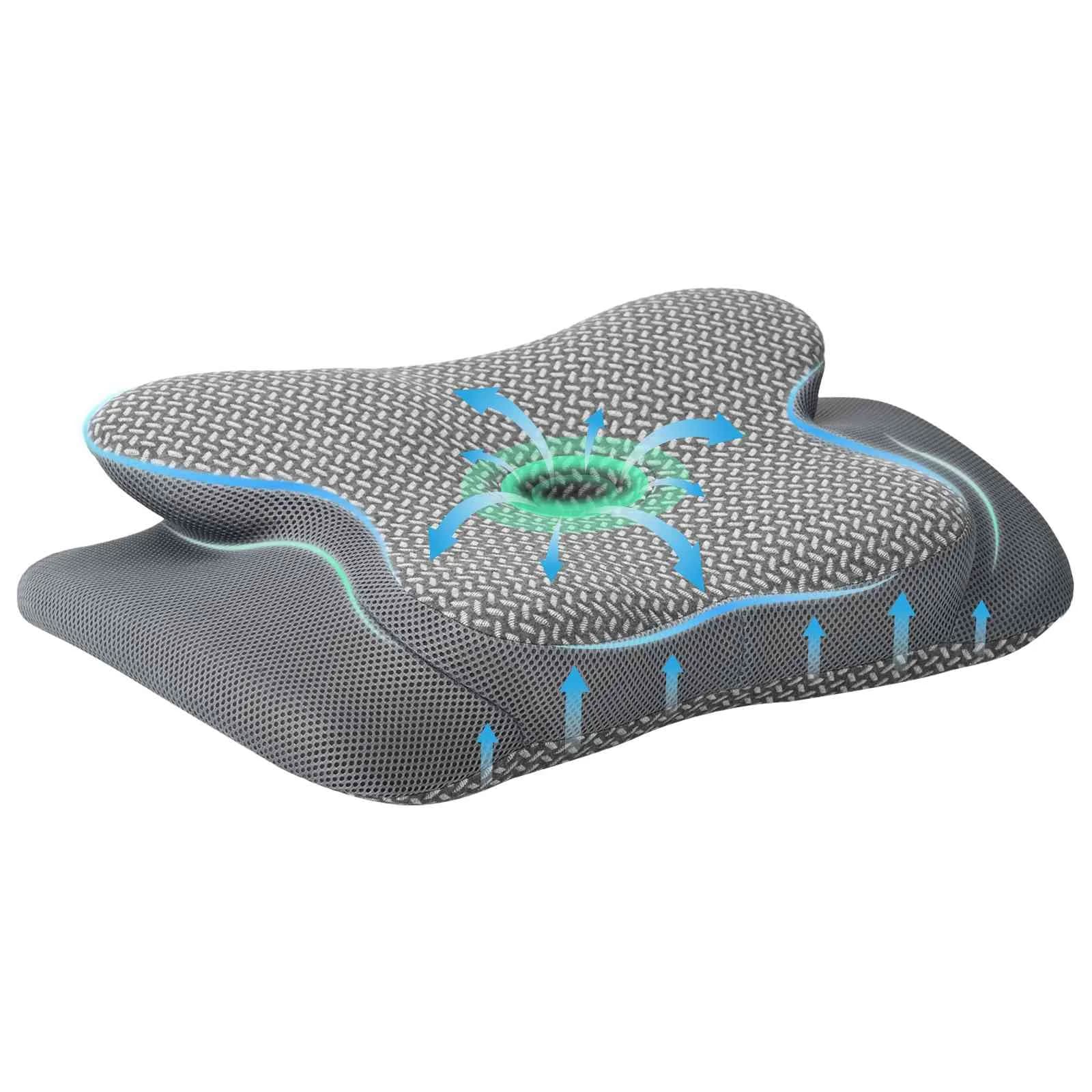 Vzglavnik za vrat Siva Spominska pena 58 x 38 x 12 cm - slika 2