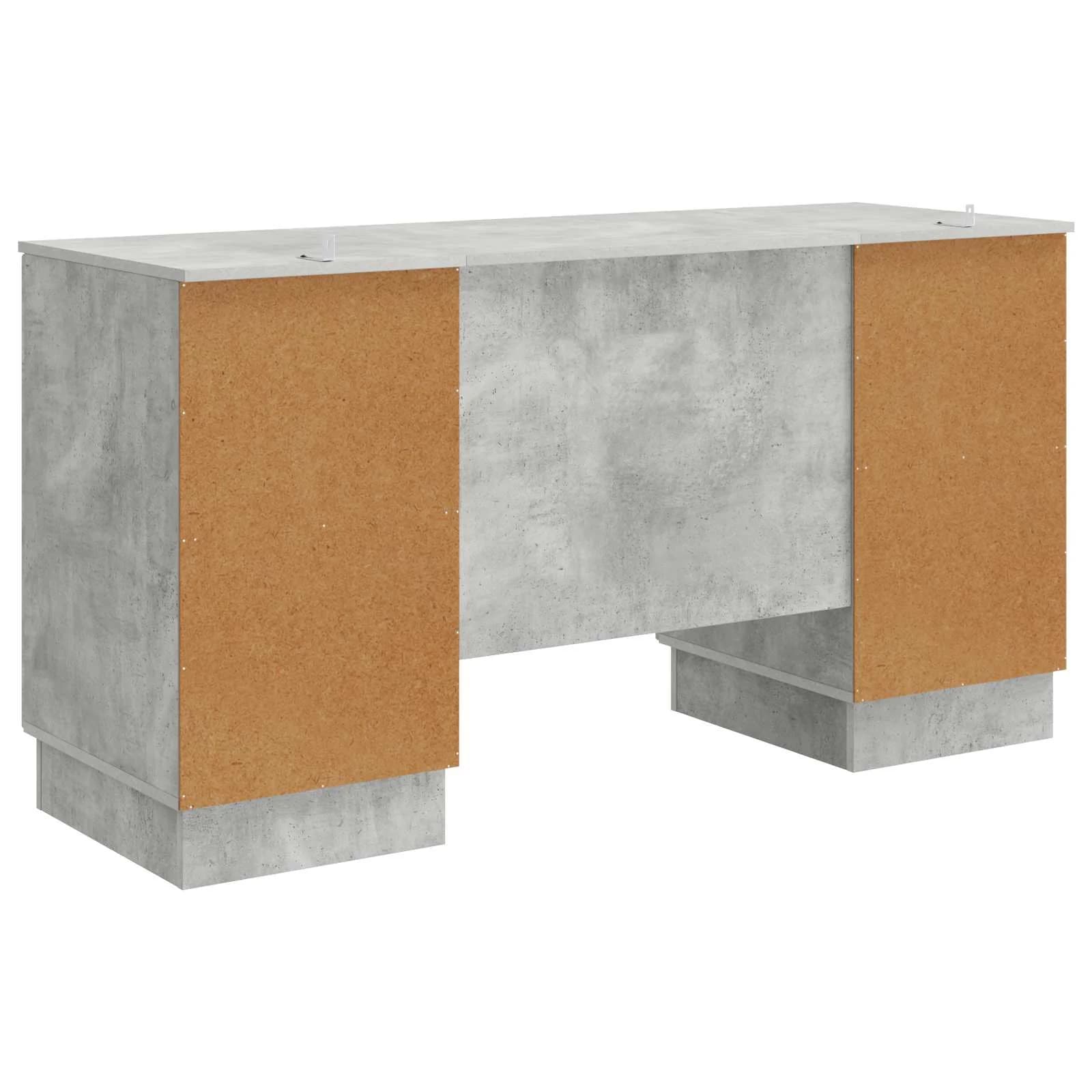 Miza s polico Betonsko siva 142,5 x 50 x 75 cm Inženirski les - slika 7