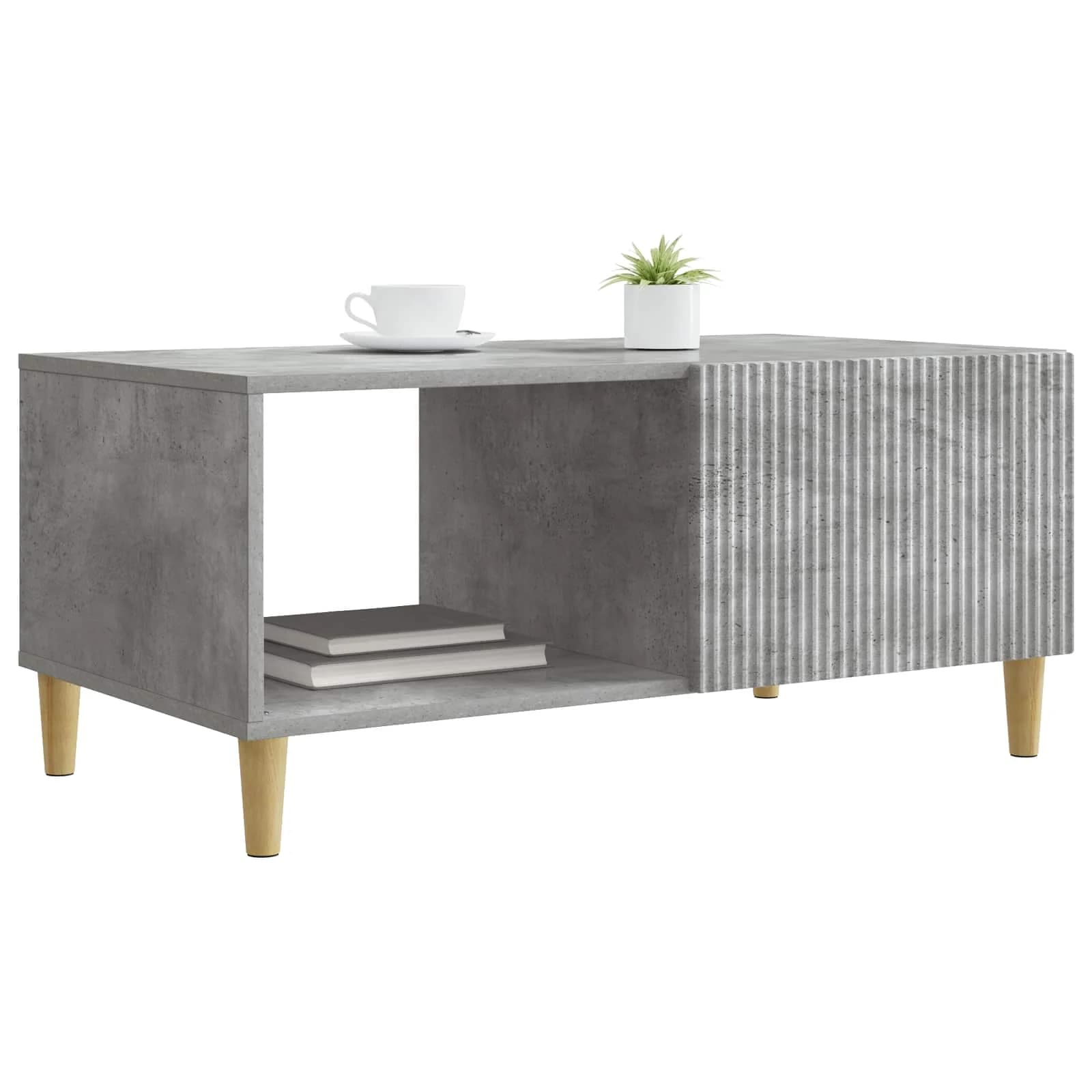 Klubska miza Betonsko siva 90 x 50 x 40 cm Inženirski les - slika 3
