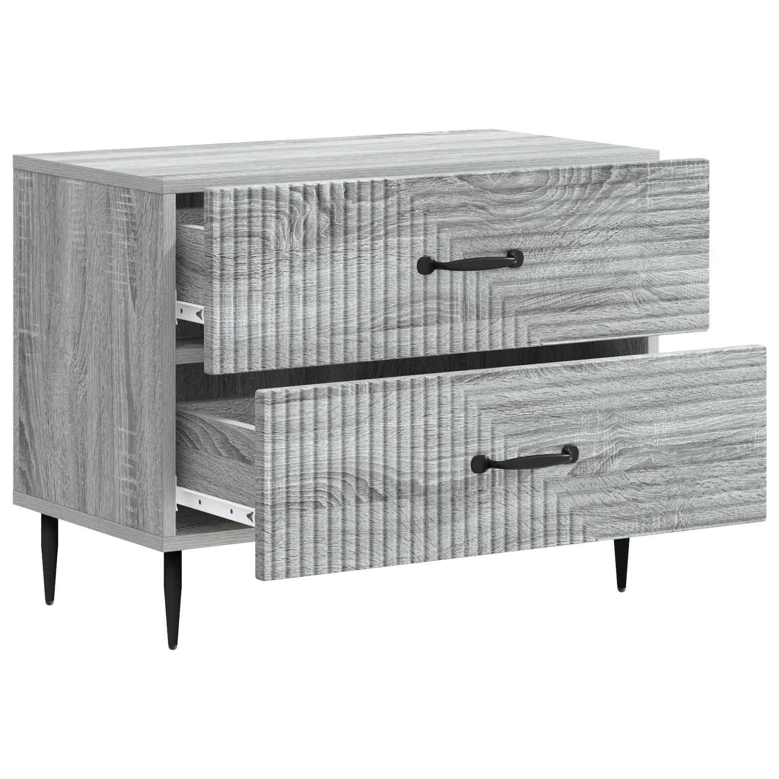 Nočna omarica Siva Sonoma 62 x 34,5 x 47,5 cm Inženirski les - slika 4