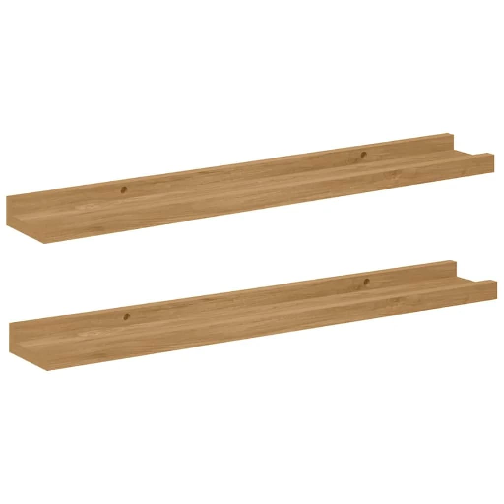Stenska polica Montaža za steno 2 kos Rjava 60 x 9 x 3 cm - slika 2