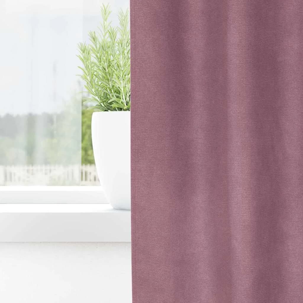 Zatemnitvene zavese 2 kos Temno roza 140 x 260 cm Žamet - slika 3