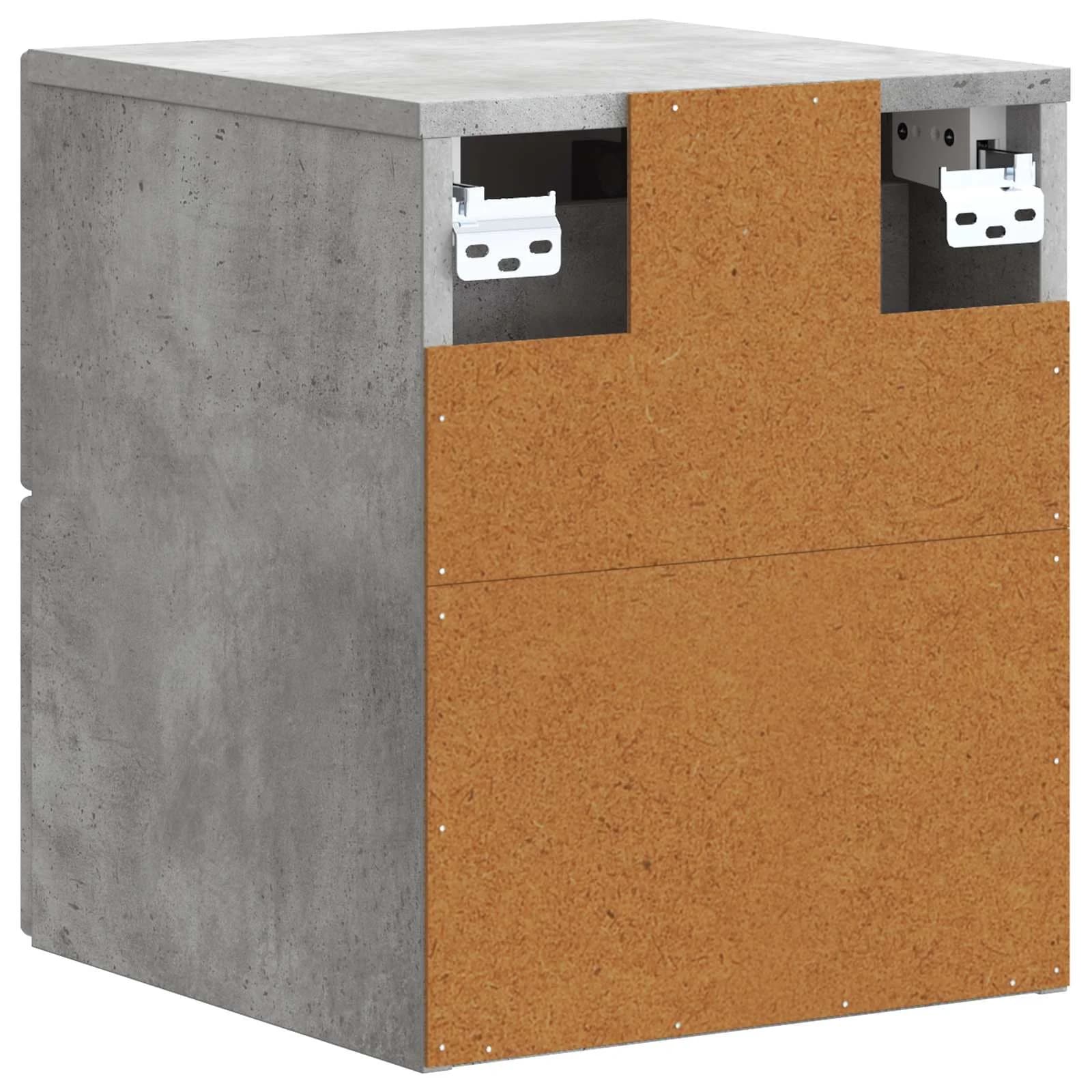 Stenski nočni omarici 2 kos Betonsko siva 33 x 34,5 x 40 cm - slika 9