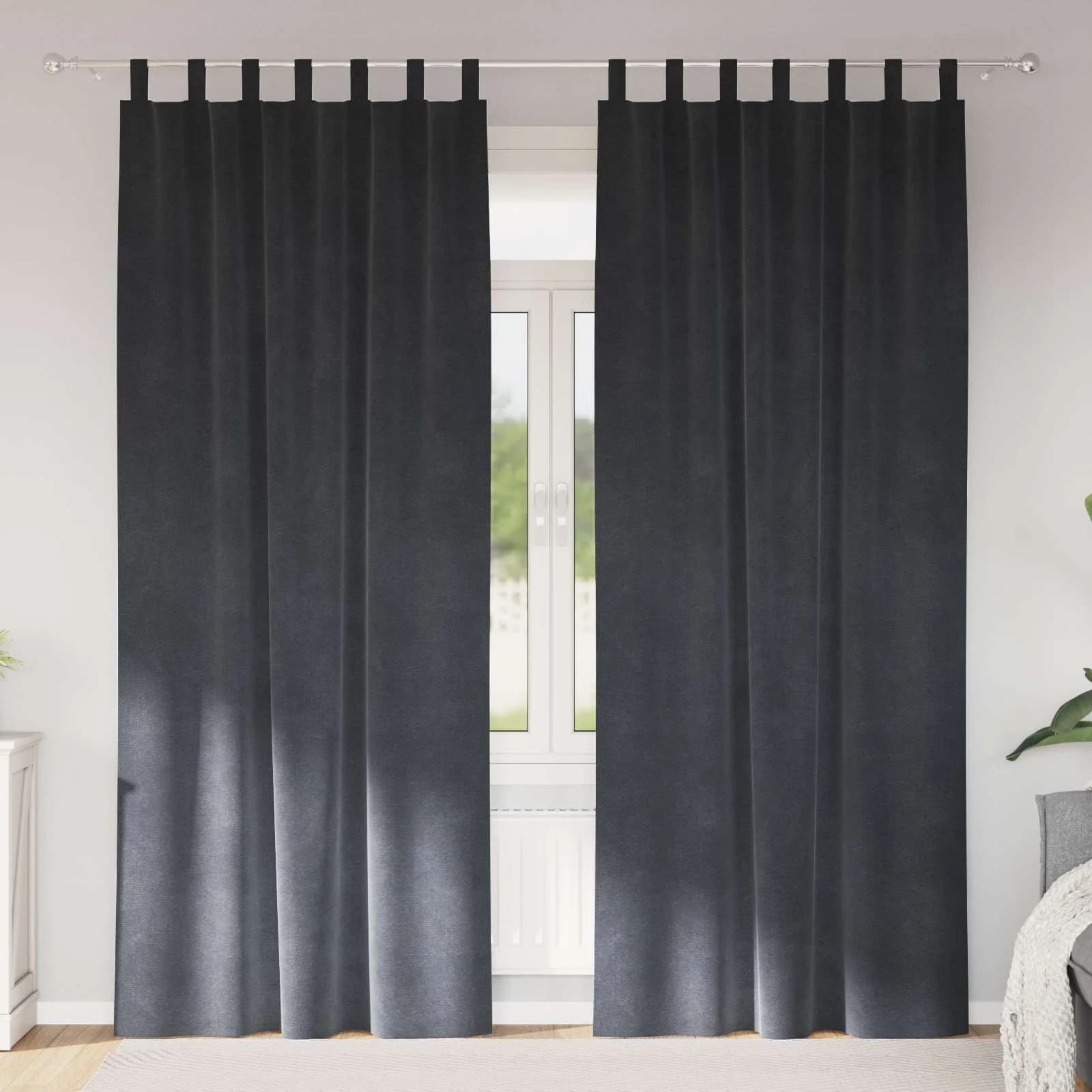 Zatemnitvene zavese 2 kos Svetlo siva 140 x 260 cm Žamet