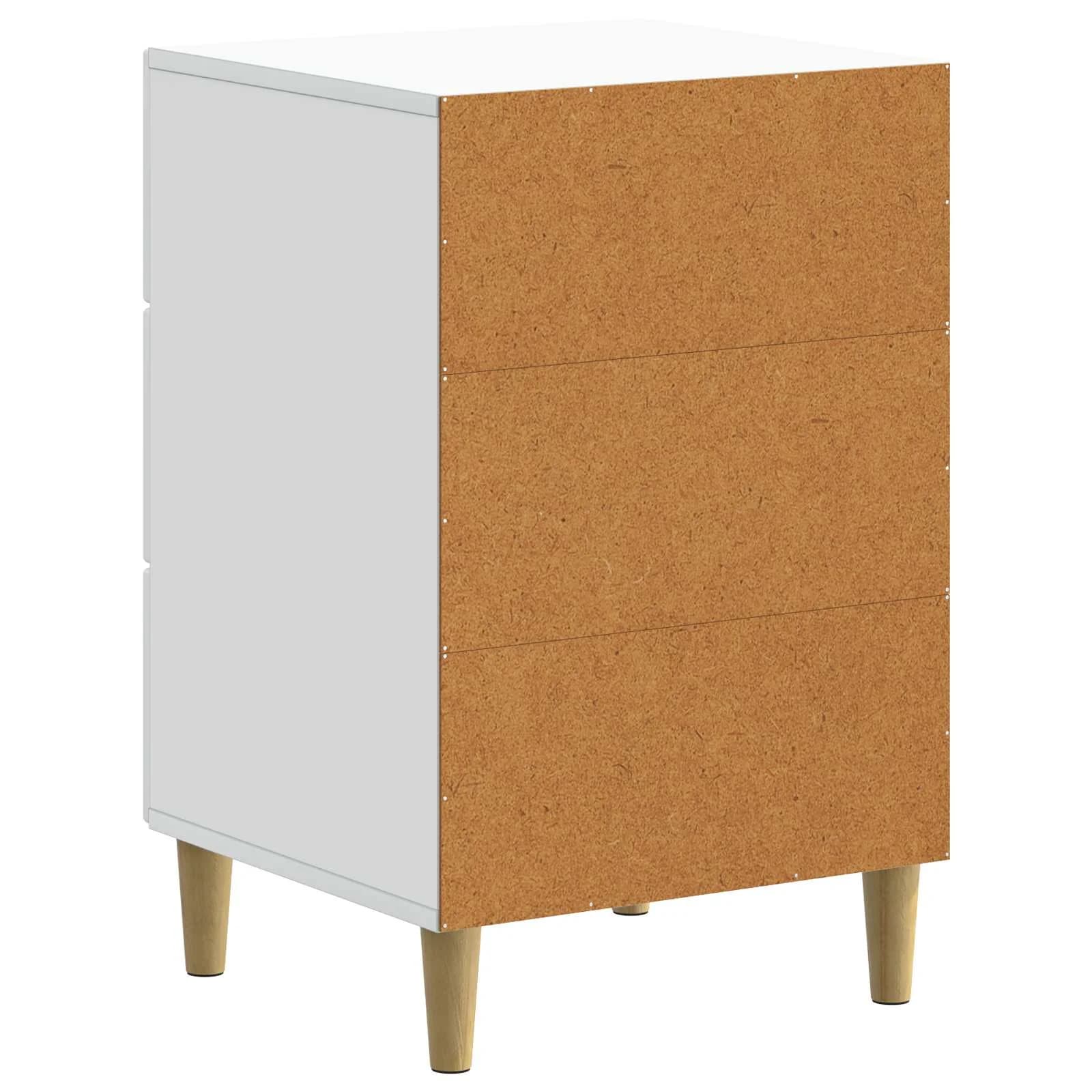 Nočna omarica s predalom Bela 43 x 41 x 66,5 cm Inženirski les - slika 7