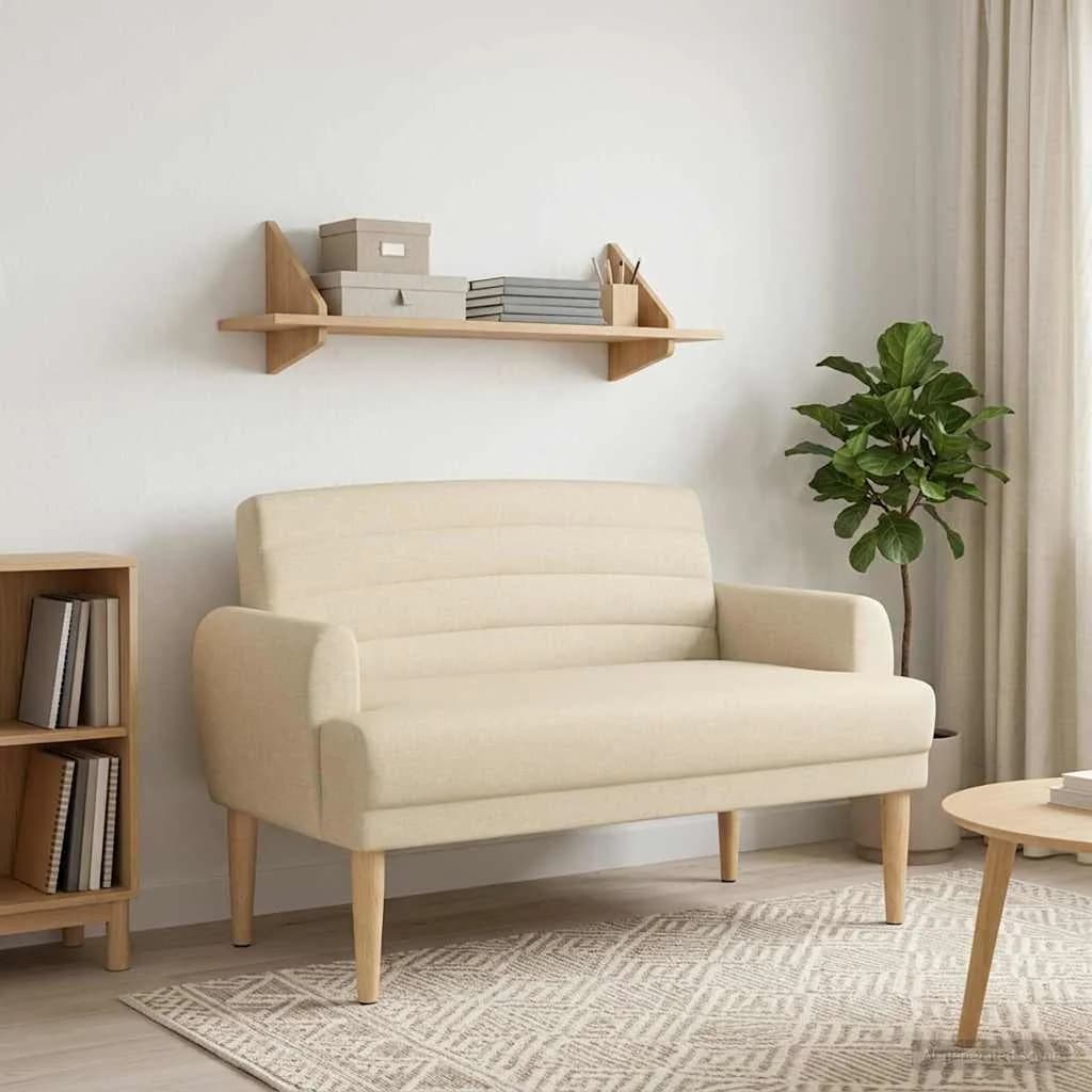 Dvojnica s gumbi Krem 116 x 67 x 80 cm Blago