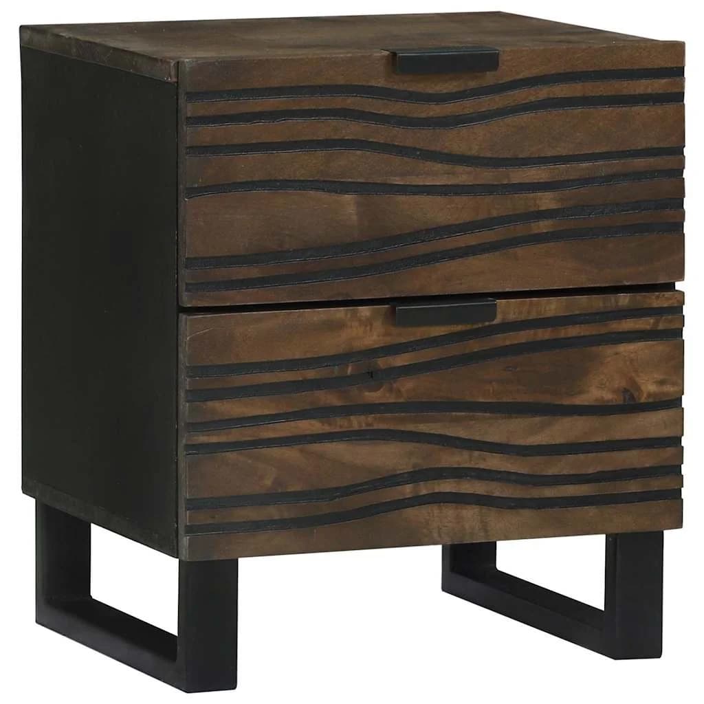 Nočna omarica 2 kos Oreh 40 x 33 x 46 cm Inženirski les - slika 4