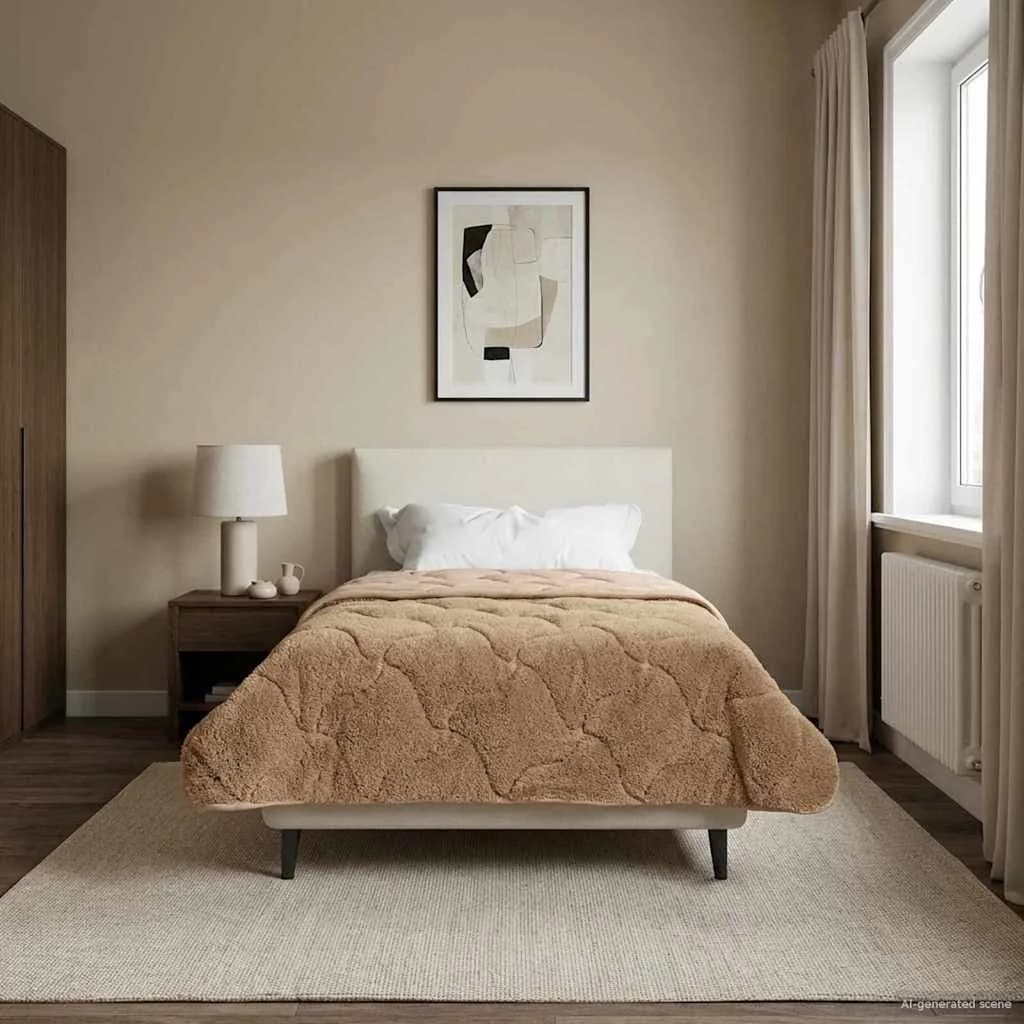 Zimska posteljnina Taupe 140 x 220 cm Mikrofibra in Teddy flis - slika 4
