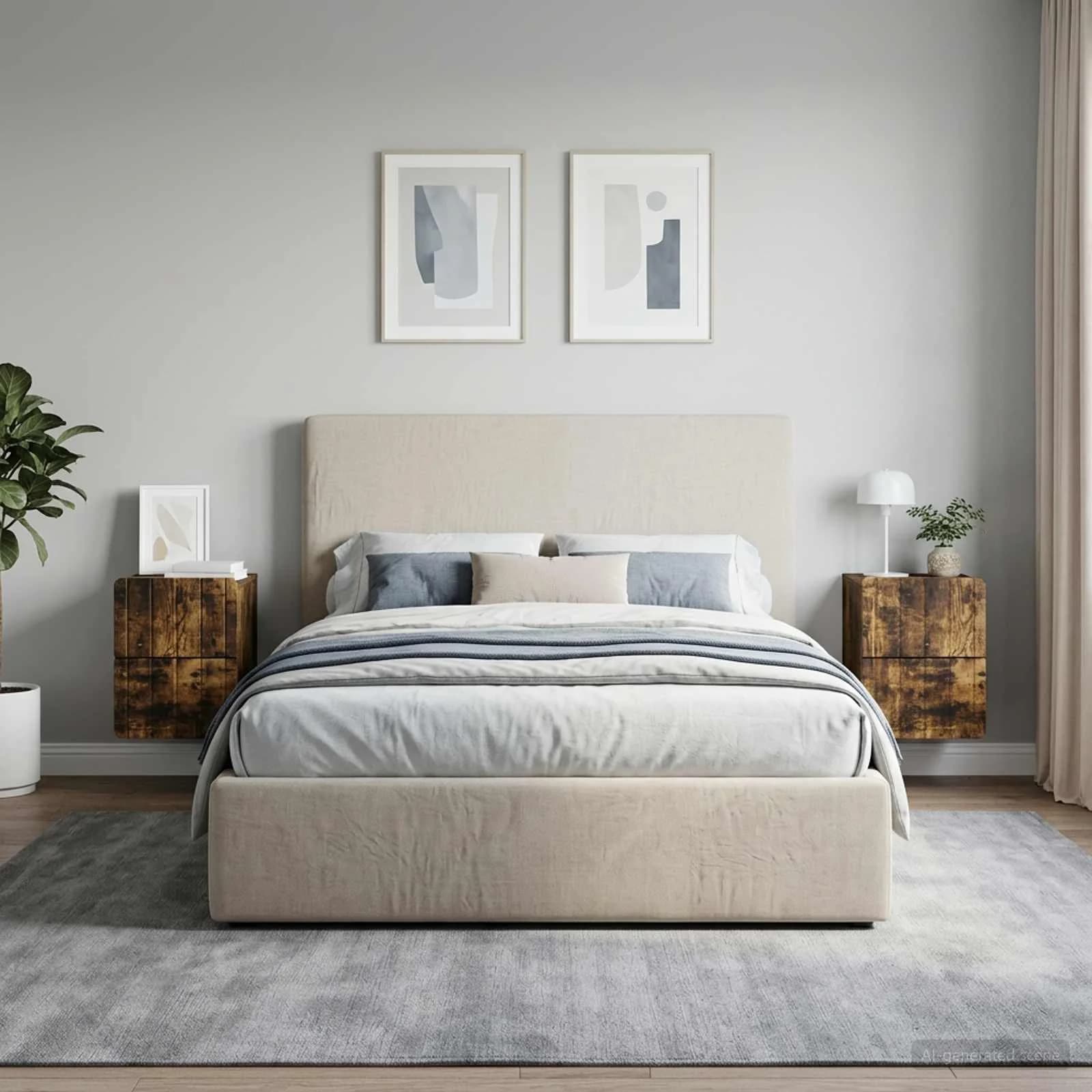 Stenski nočni omarici 2 kos Dimljen hrast 33 x 34,5 x 43 cm - slika 4