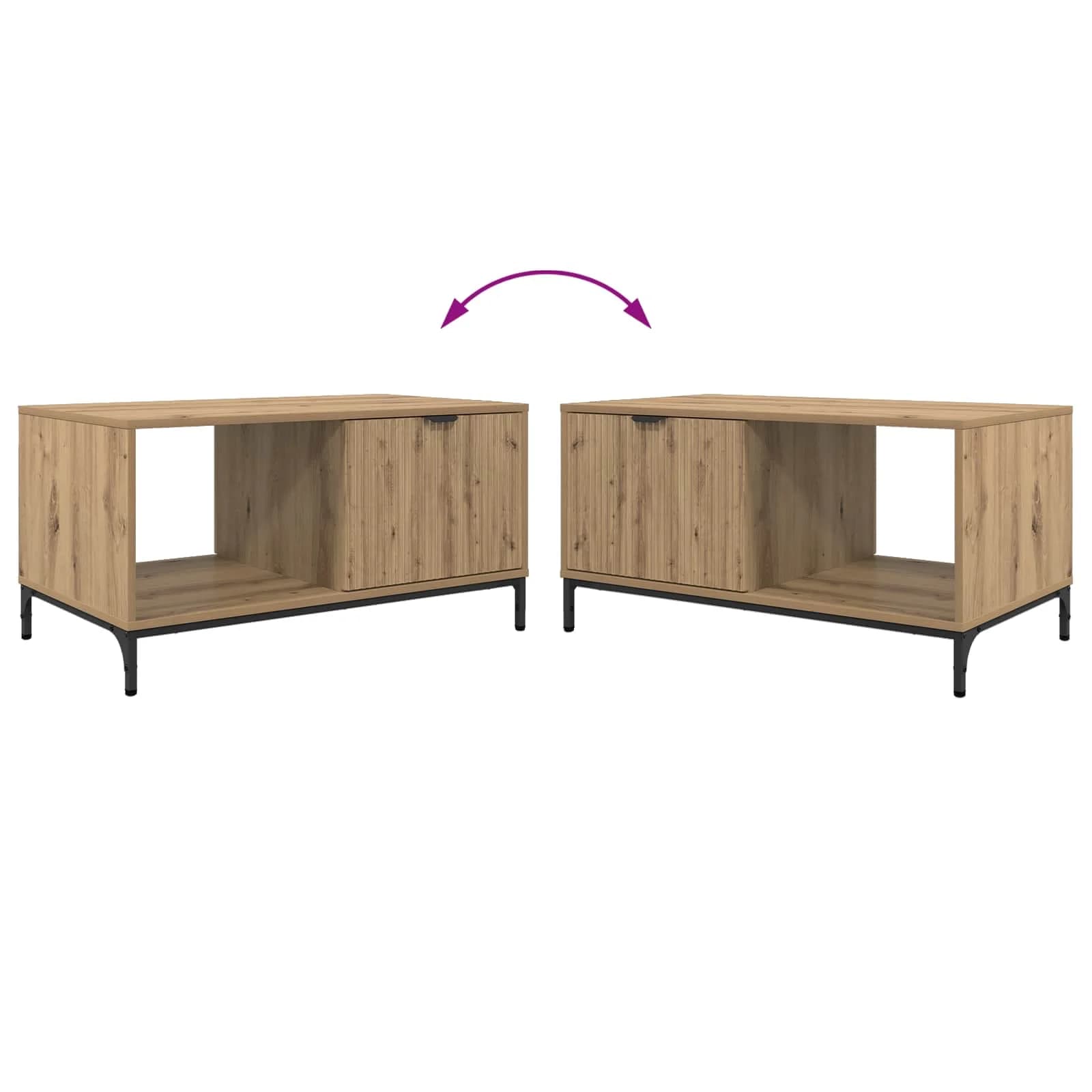 Klubska miza Umetni hrast 90 x 49 x 46 cm Inženirski les - slika 12
