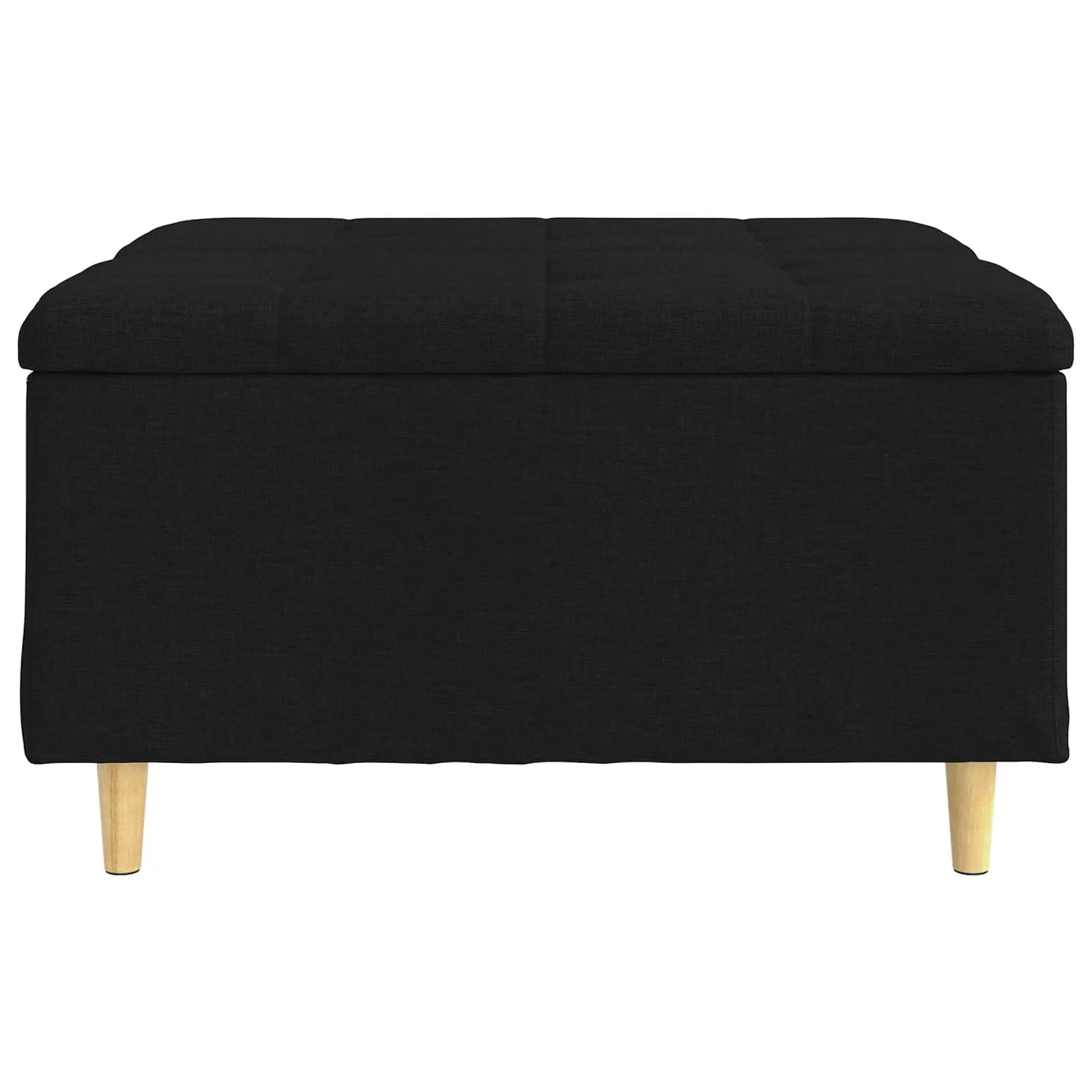 Shranjevalna tabureta z blazino Črna 80 x 80 x 45 cm blago - slika 6
