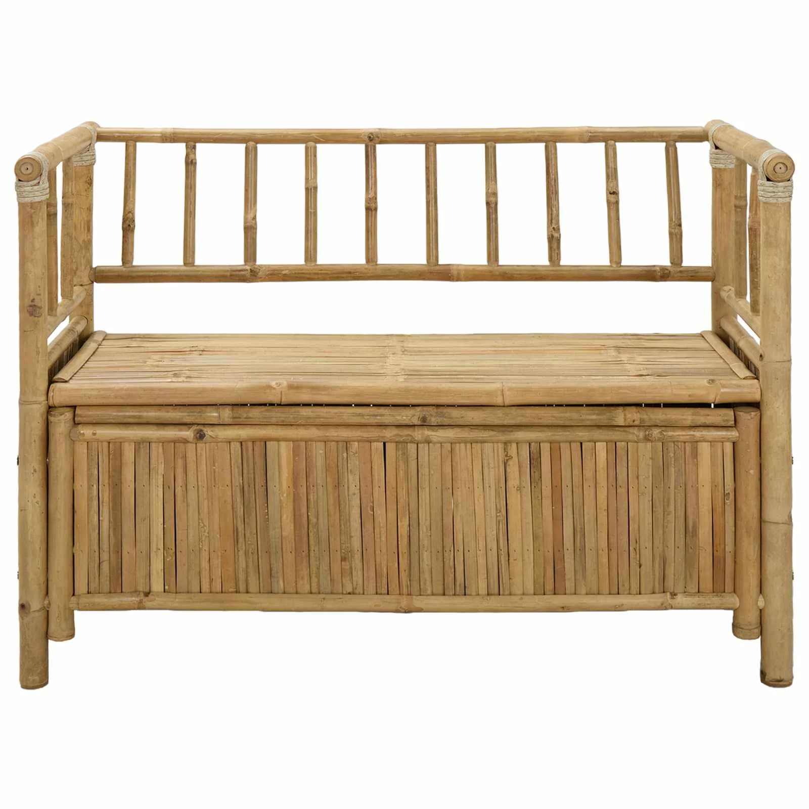 Parkovna Shramba Klop 110 x 47 x 80 cm Bambus Naravna - slika 4