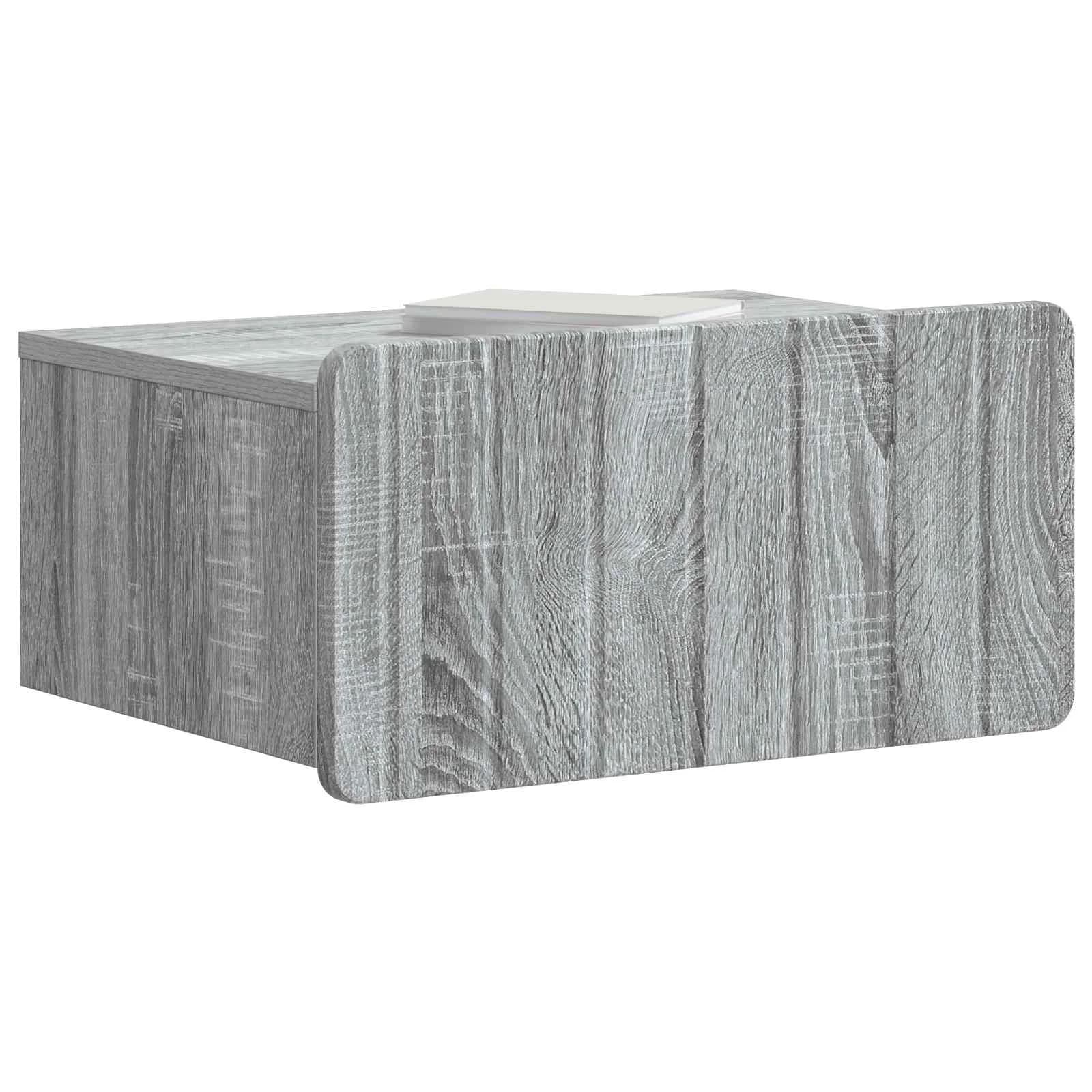 Stenski nočni omarici s predalom Siva Sonoma 49 x 34,5 x 24 cm - slika 3