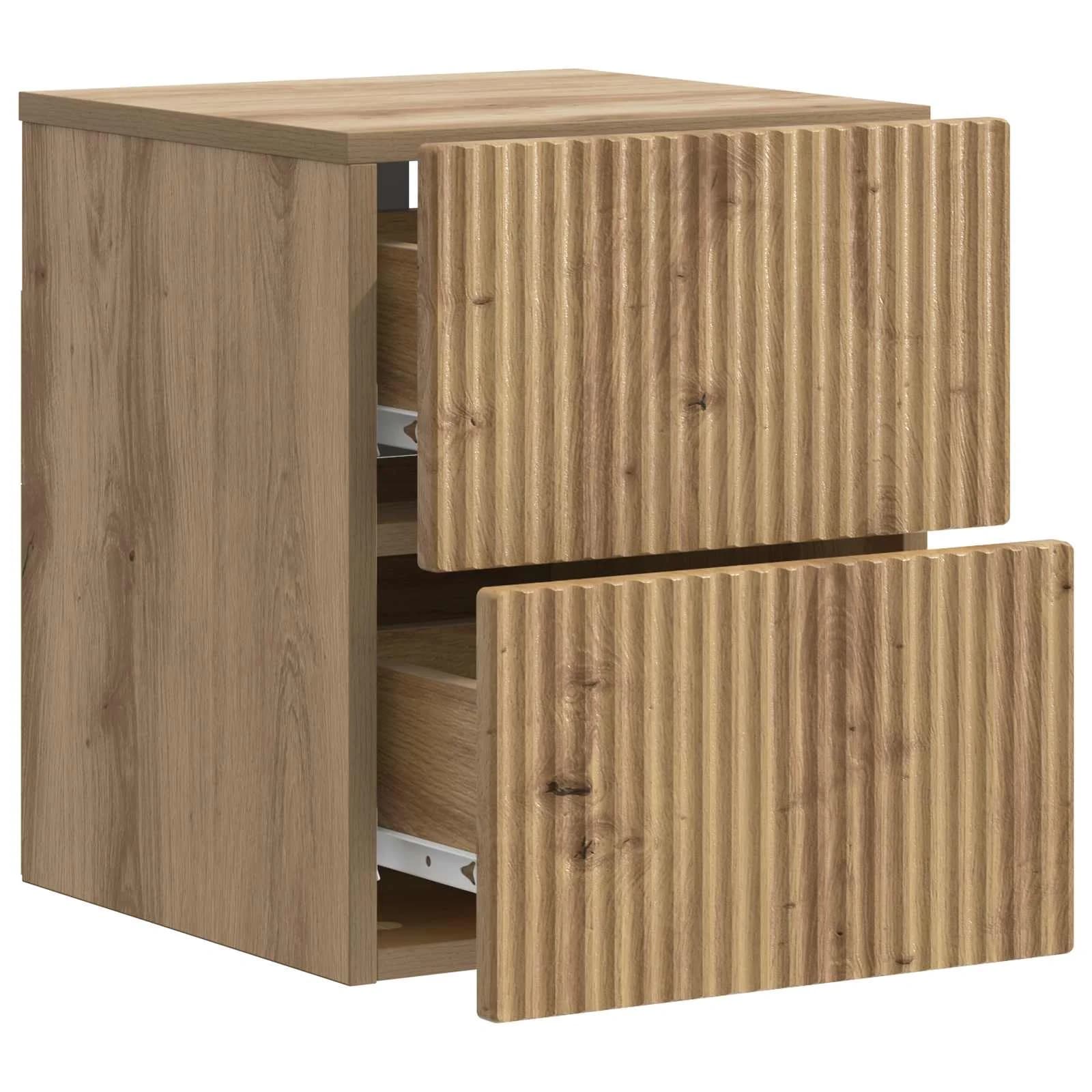 Stenski nočni omarici 2 kos Artisan hrast 33 x 34,5 x 40 cm - slika 6