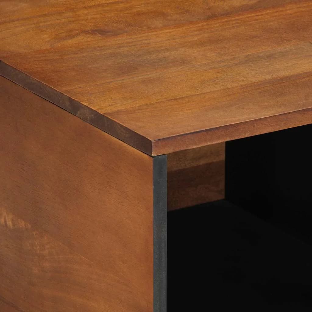 Klubska miza Medeno rjava 80 x 50 x 40 cm Masiven les manga - slika 6