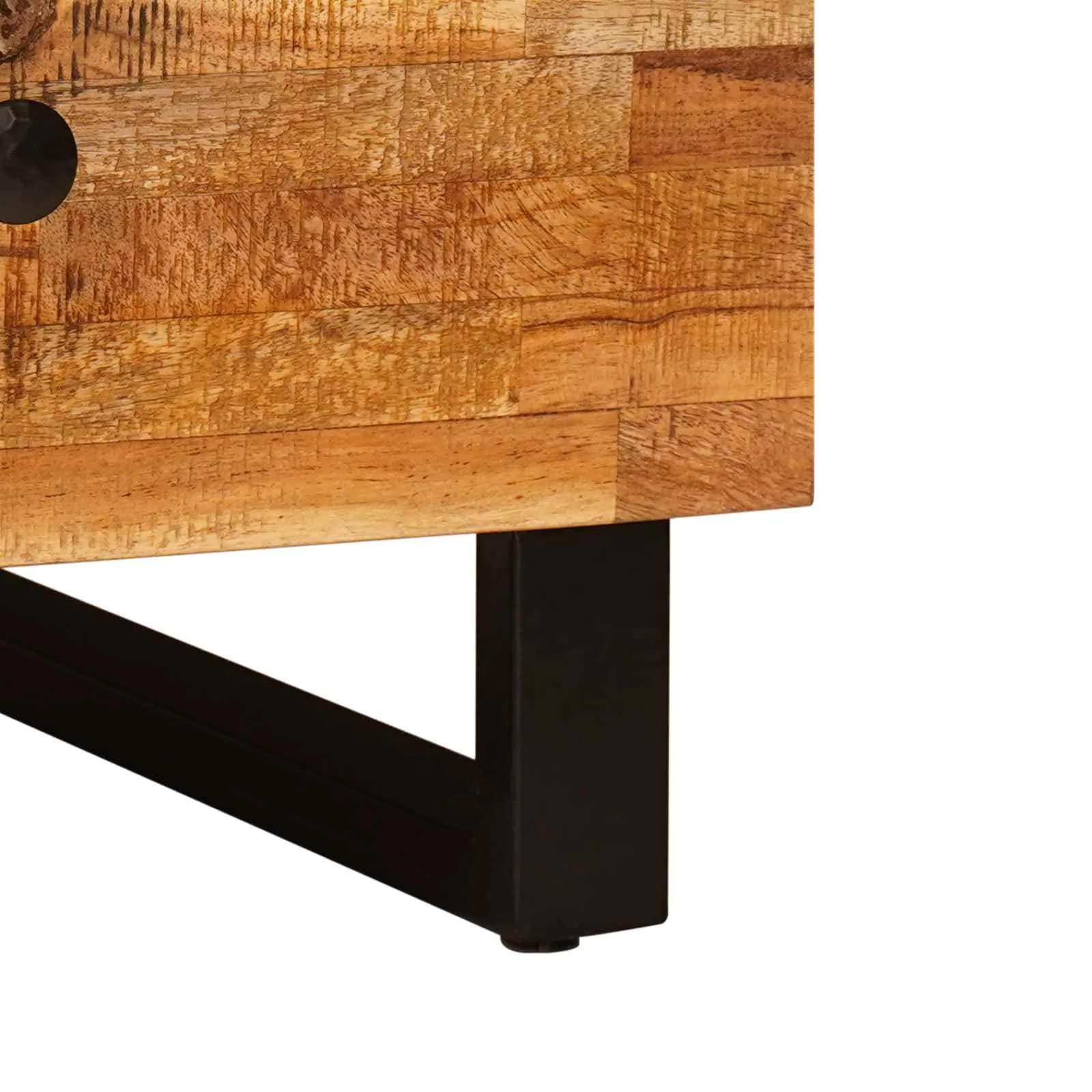 Klubska miza s predalom Rjava 80 x 54 x 40 cm Masiven les manga - slika 8