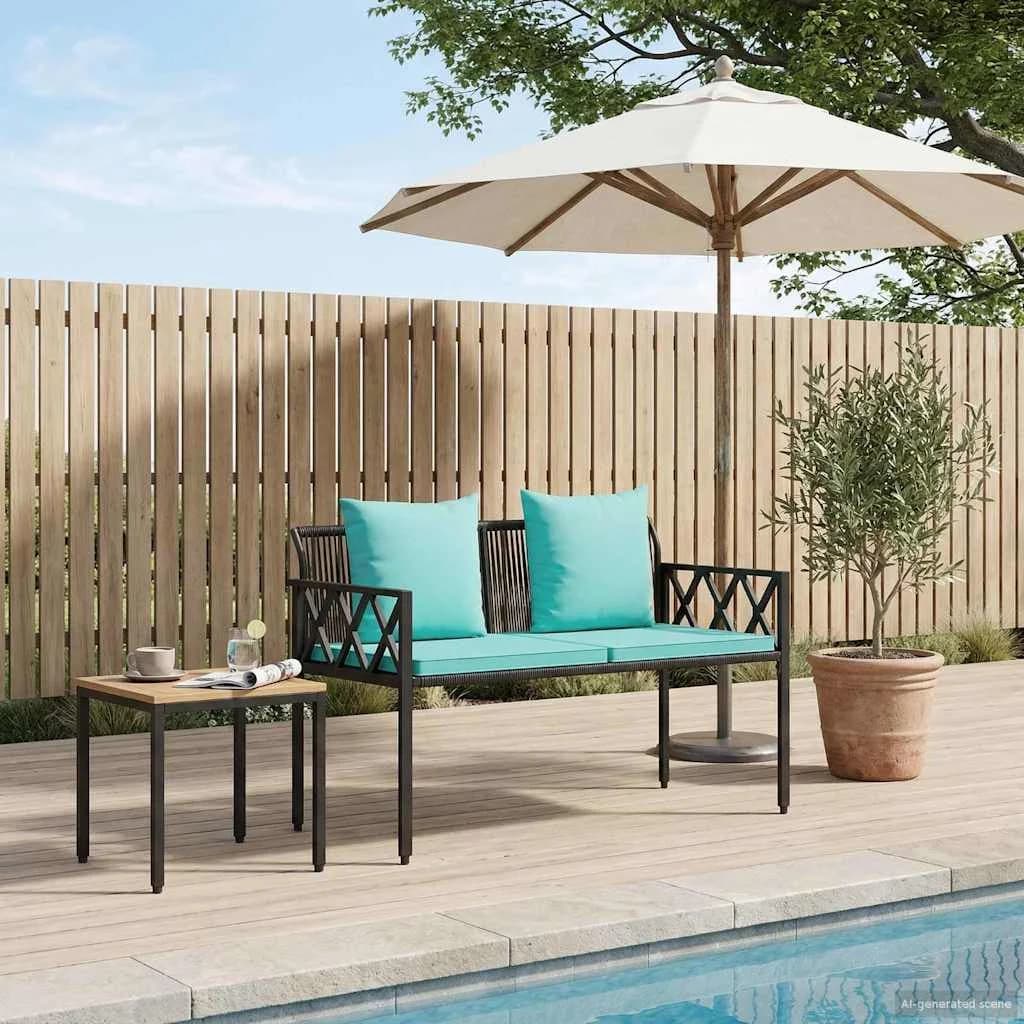 Zunanje klopi 2 -Seater 116 x 56 x 75 cm poli ratan