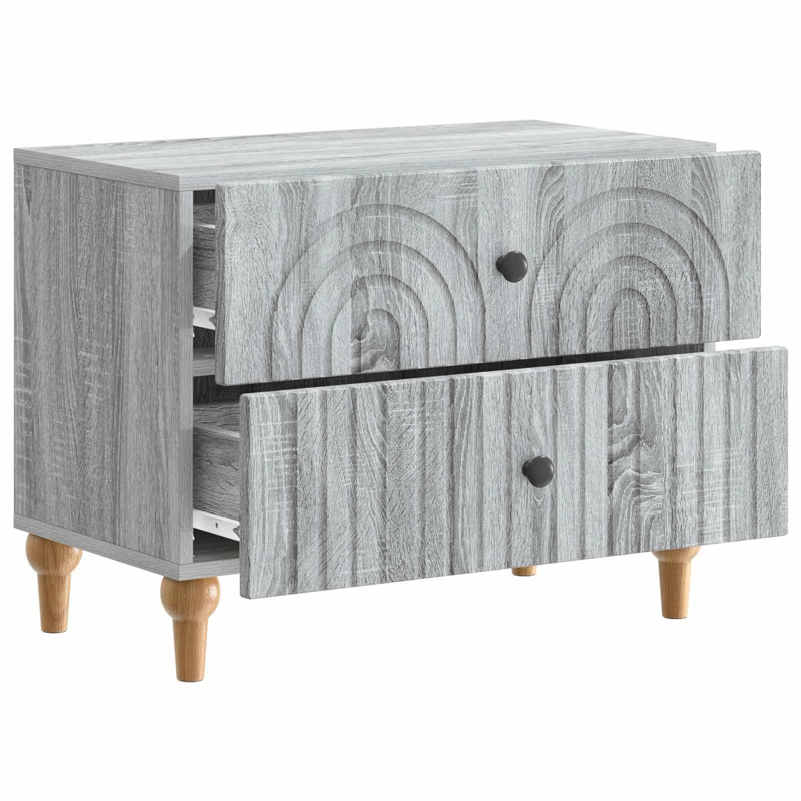 Nočna omarica Siva Sonoma 62 x 34,5 x 48 cm Inženirski les - slika 4