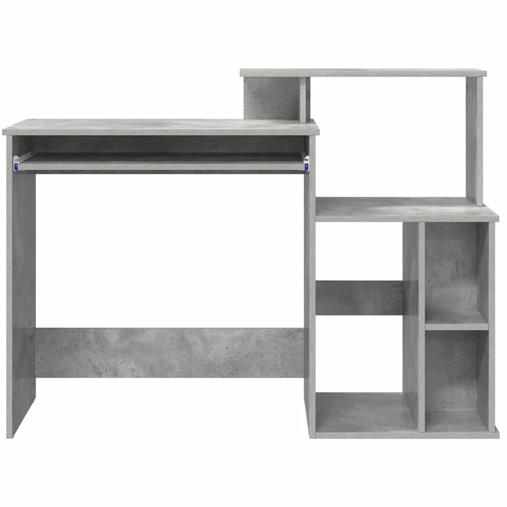 Miza Betonsko siva Inženirski les 120,5 x 44 x 88,5 cm - slika 5