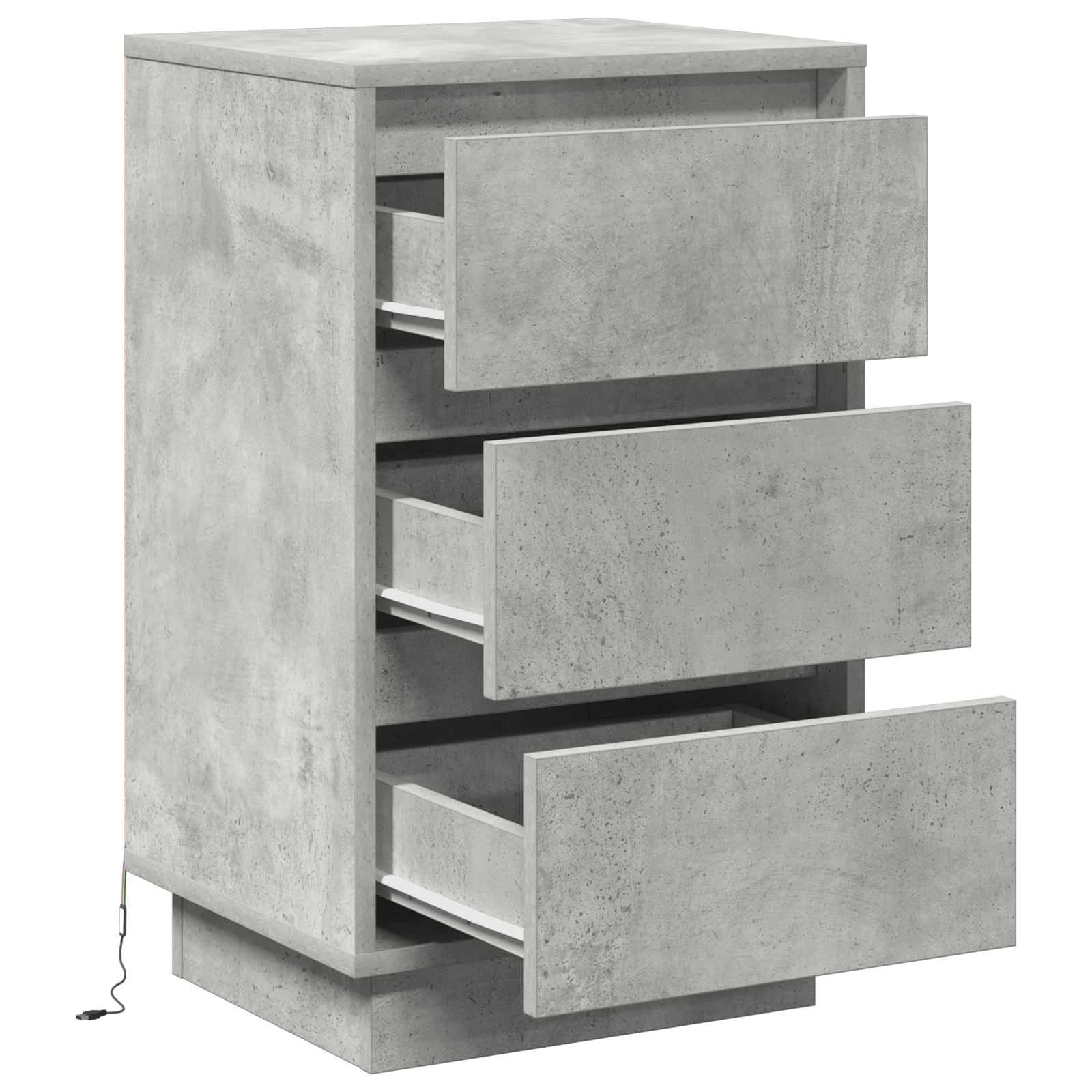 Nočna omarica Betonsko siva 39 x 34,5 x 65 cm Inženirski les - slika 5