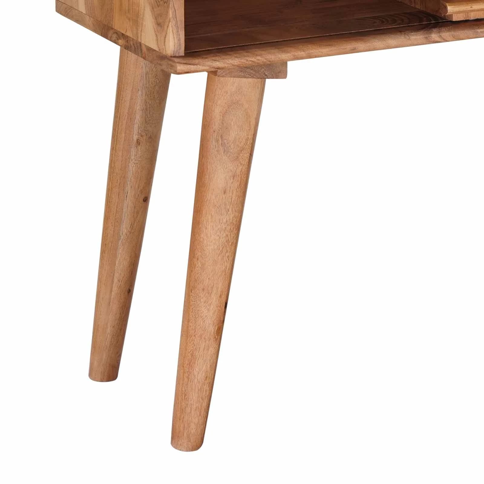 Ročno izdelana končna miza Teak rjava 100 x 30 x 75 cm - slika 9