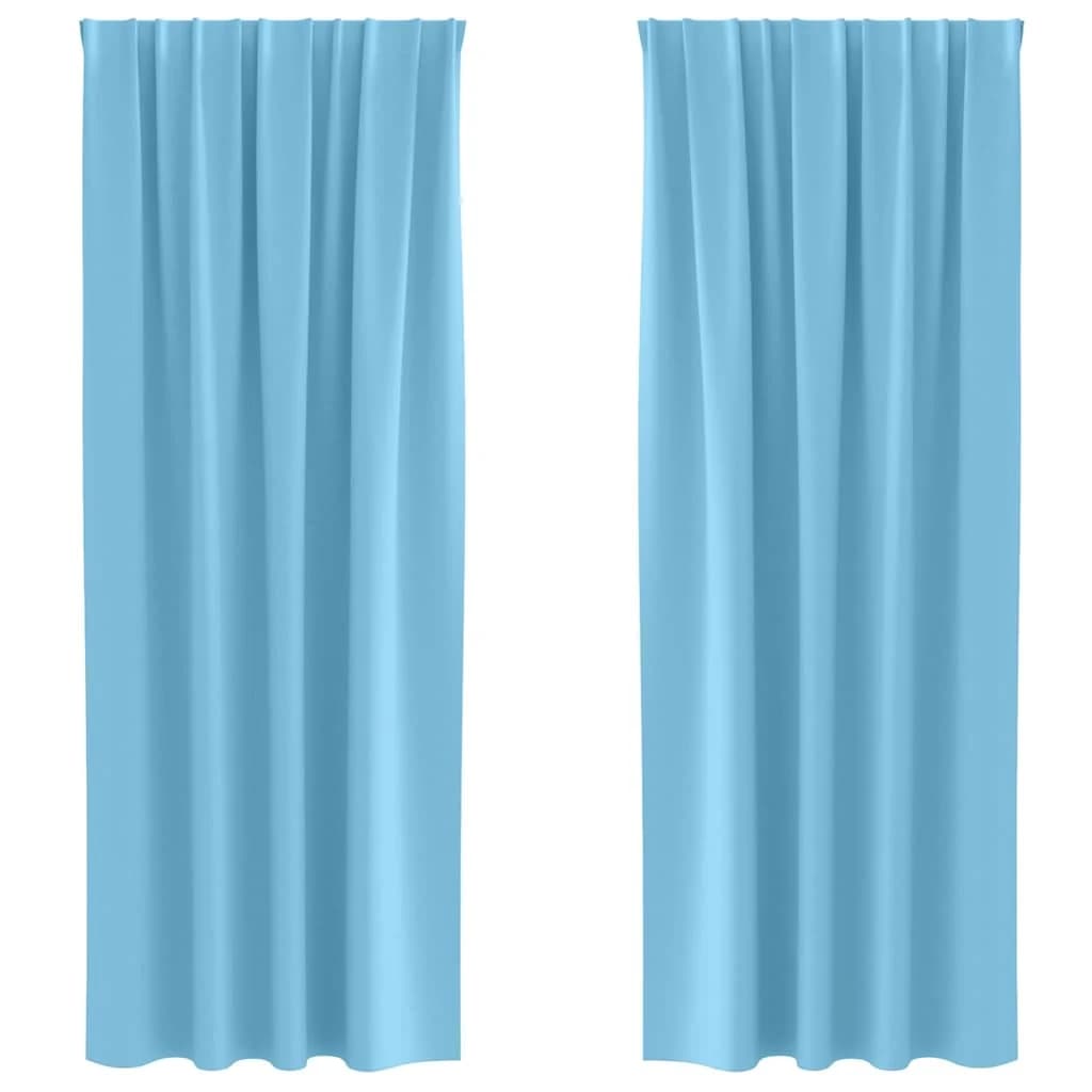 Zavese za zatemnitev z obroči 2 kos Sveta modra 245 x 140 cm - slika 2