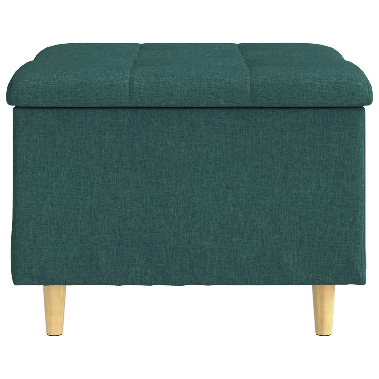 Shranjevalna tabureta Temno zelena 60 x 60 x 45 cm blago - slika 6
