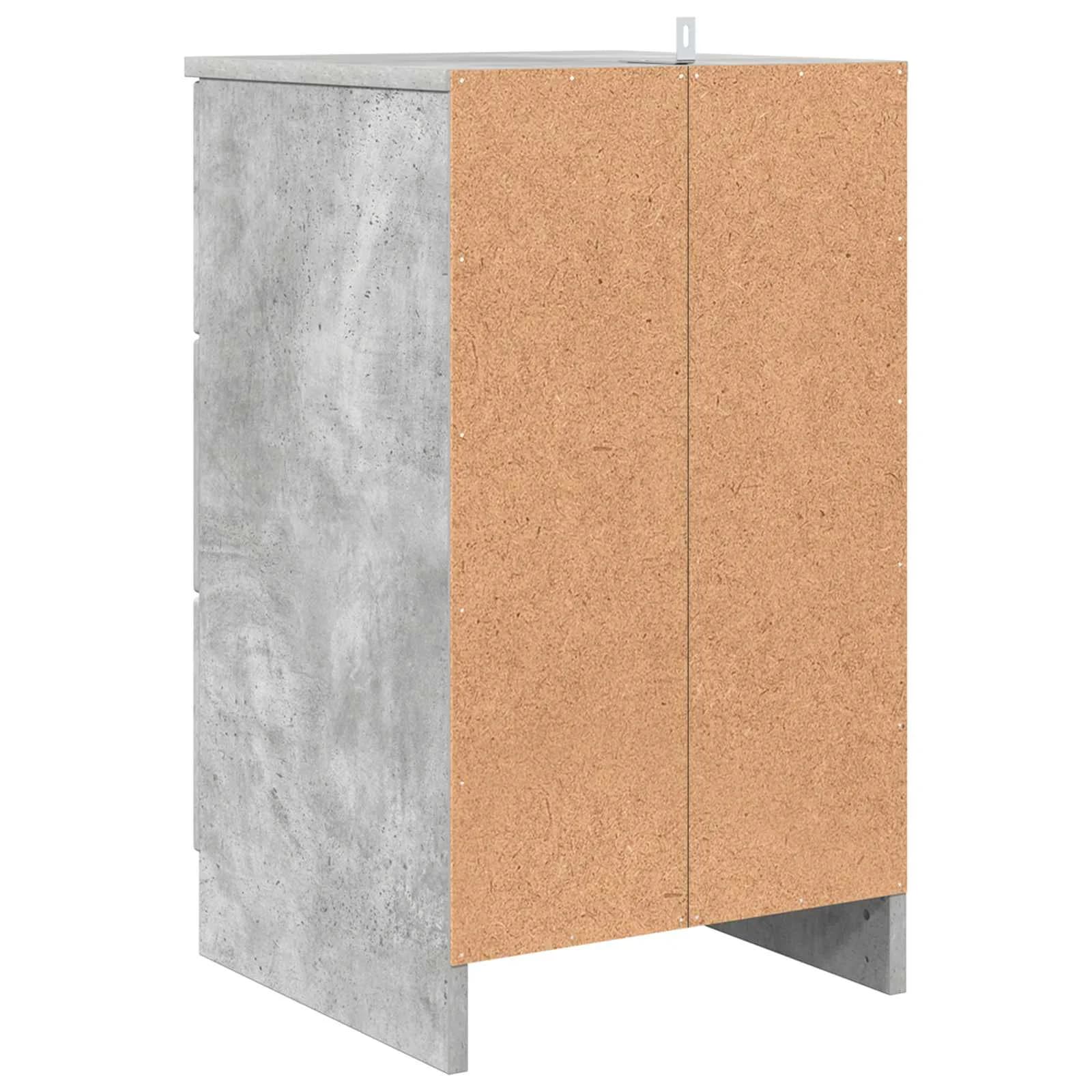 Nočna omarica Betonsko siva 38 x 38 x 66 cm Inženirski les - slika 8