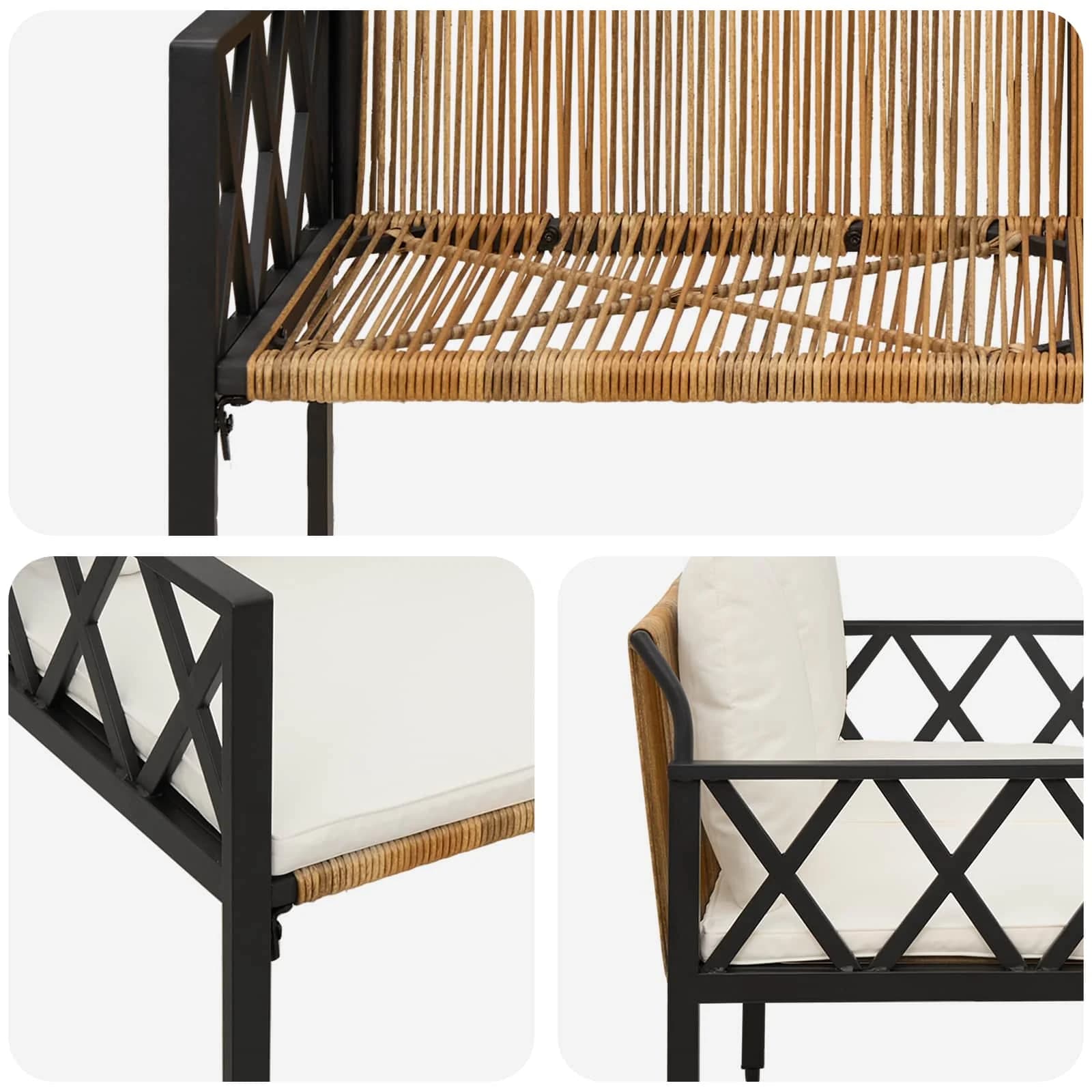 Zunanje klopi 2 -Seater 116 x 56 x 75 cm poli ratan - slika 8