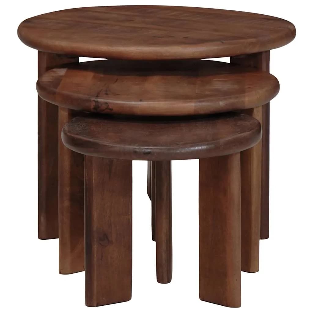 Mize za kavo z gnezdenjem 3 kos Temno rjava Ø 54 x 40 cm - slika 4