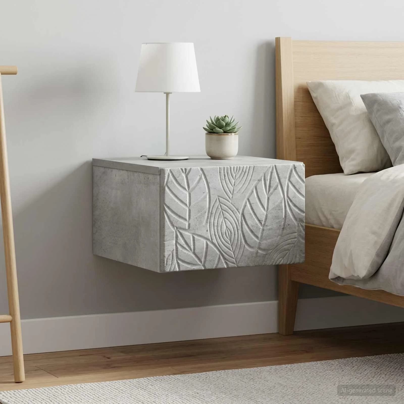 Stenska stranska miza 2 kos Betonsko siva 34,5 x 33 x 20 cm - slika 3