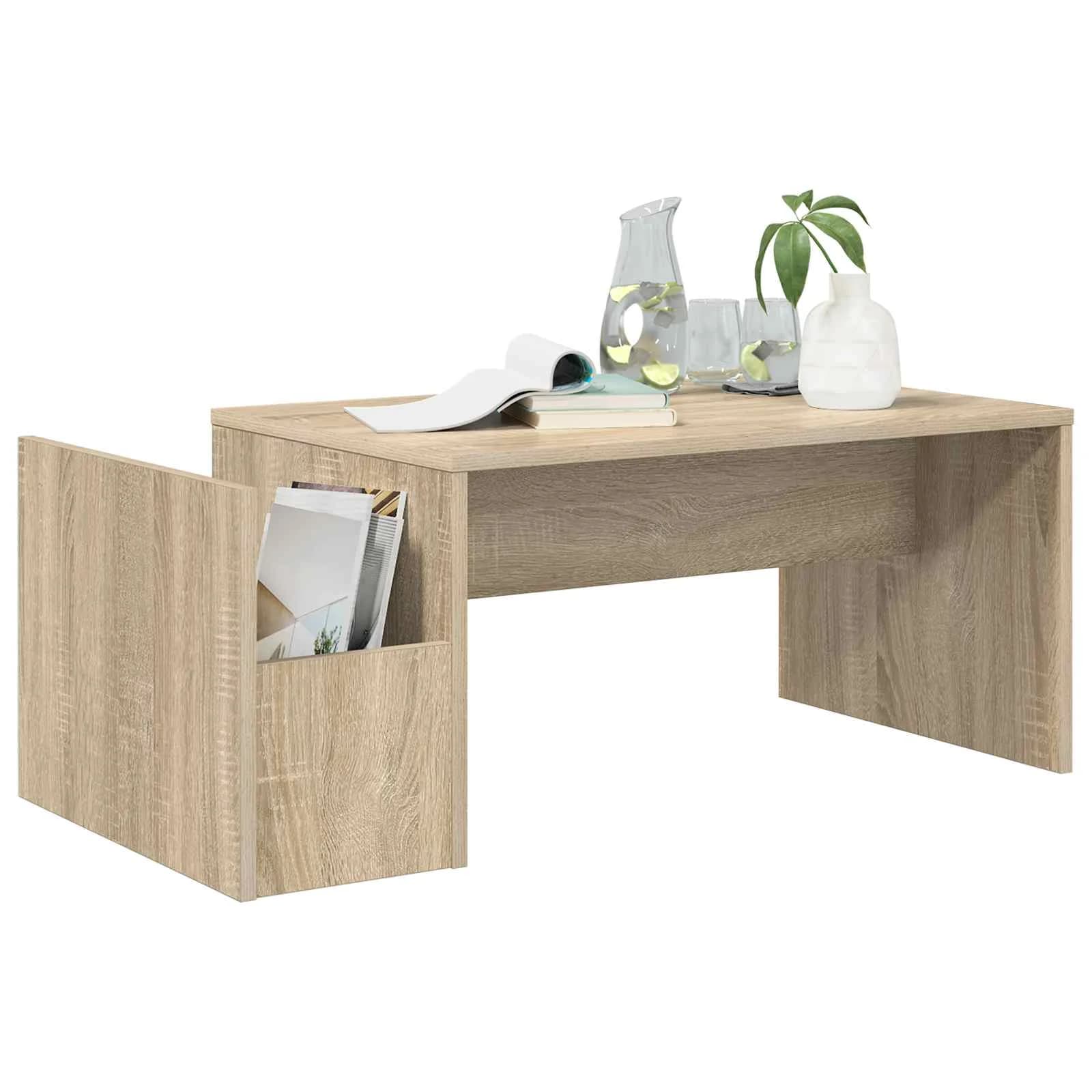 Klubska miza Sonoma hrast 90 x 45 x 35 cm Inženirski les - slika 3