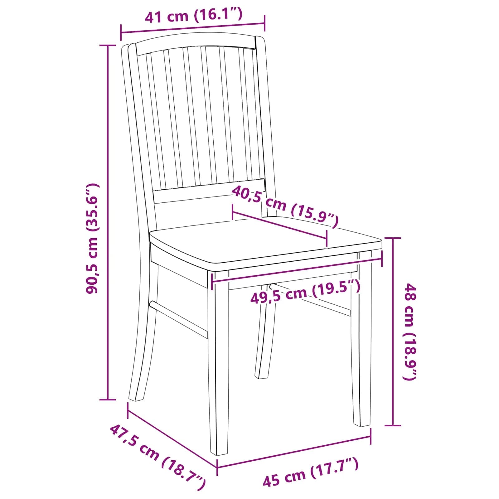 Jedilni stoli 2 kos Masivno gumovo les Bela 50 x 52,5 x 91 cm - slika 11