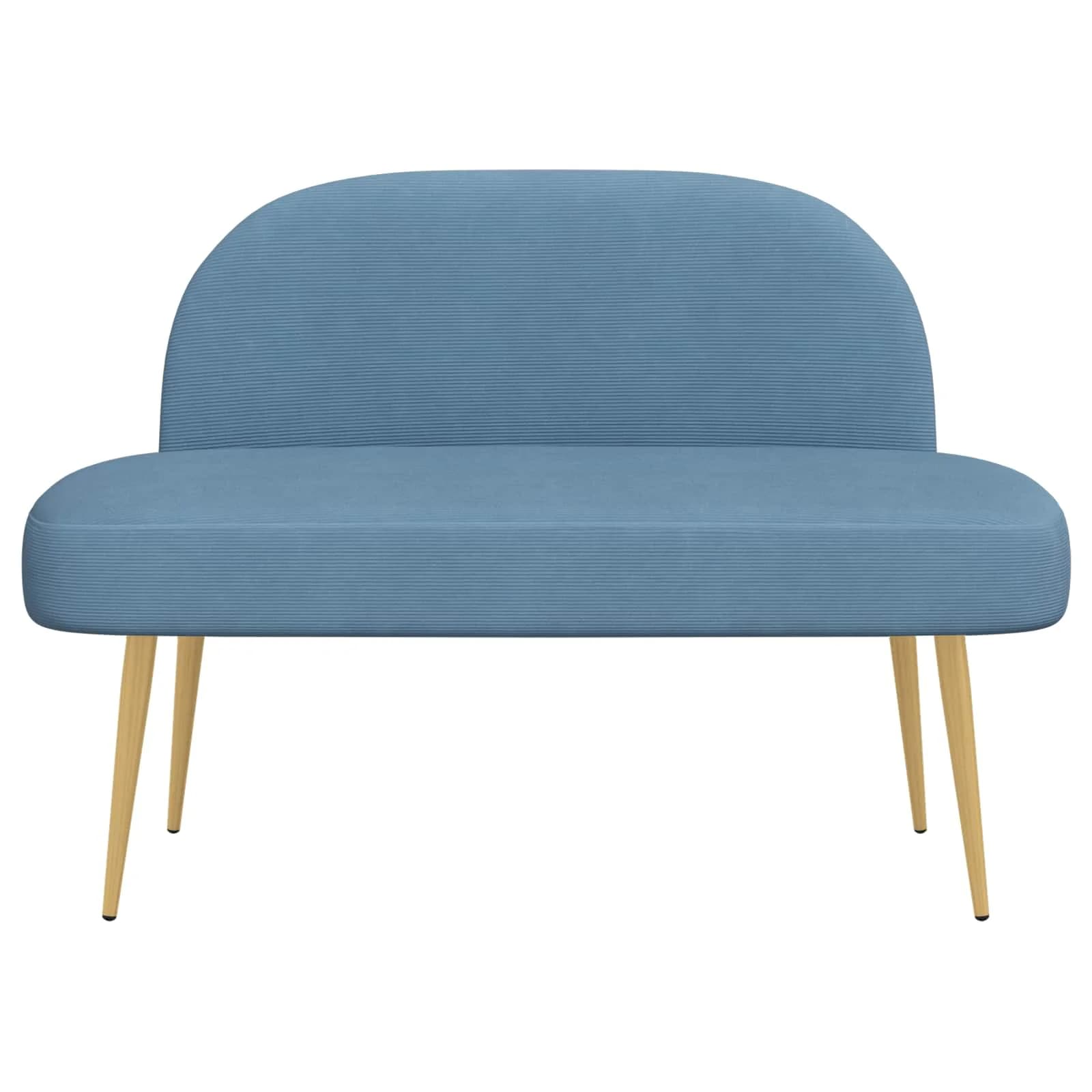 Oblazinjena klop z naslonom Modra 110 x 60 x 76 cm - slika 3