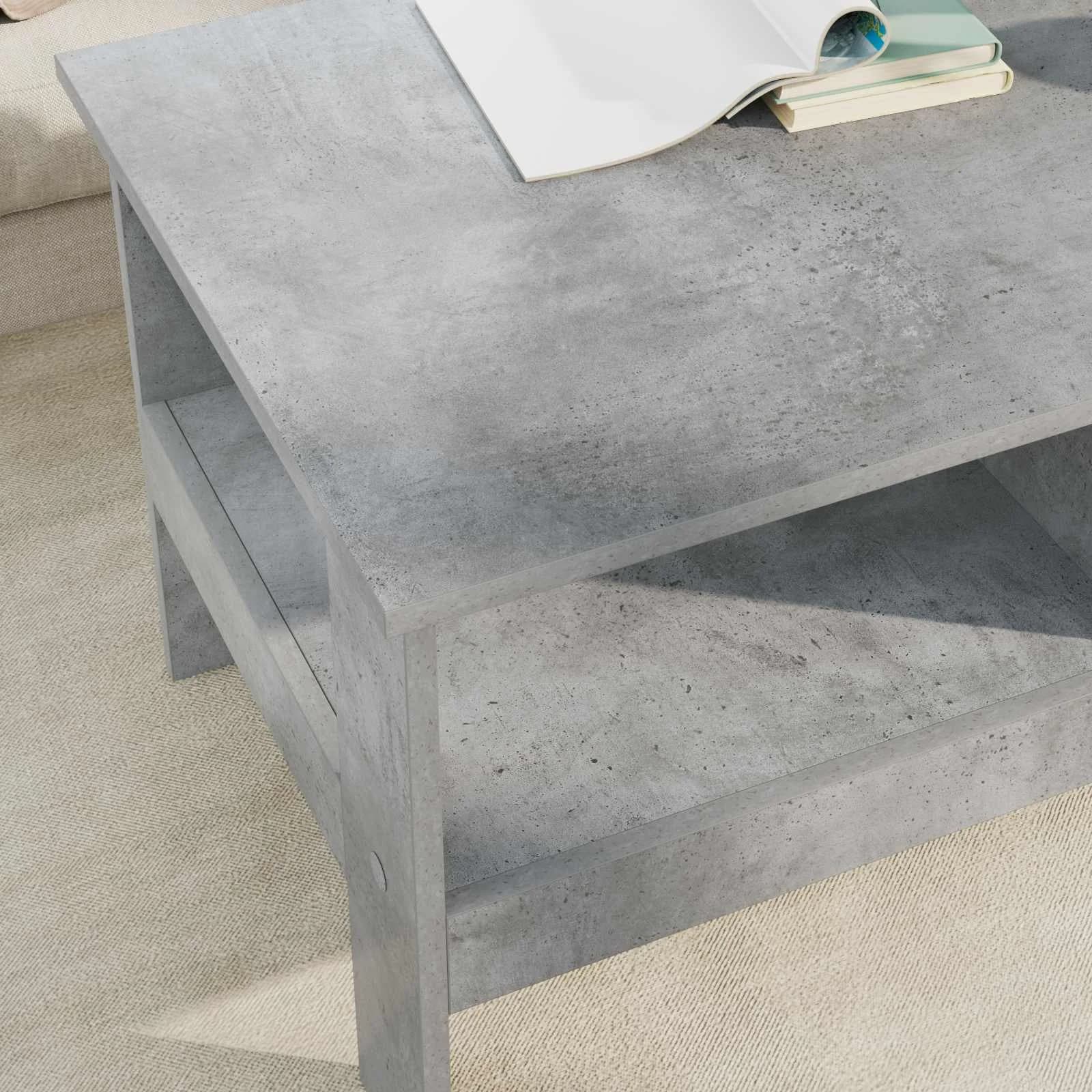 Klubska miza Betonsko siva 90 x 50 x 45 cm Inženirski les - slika 4